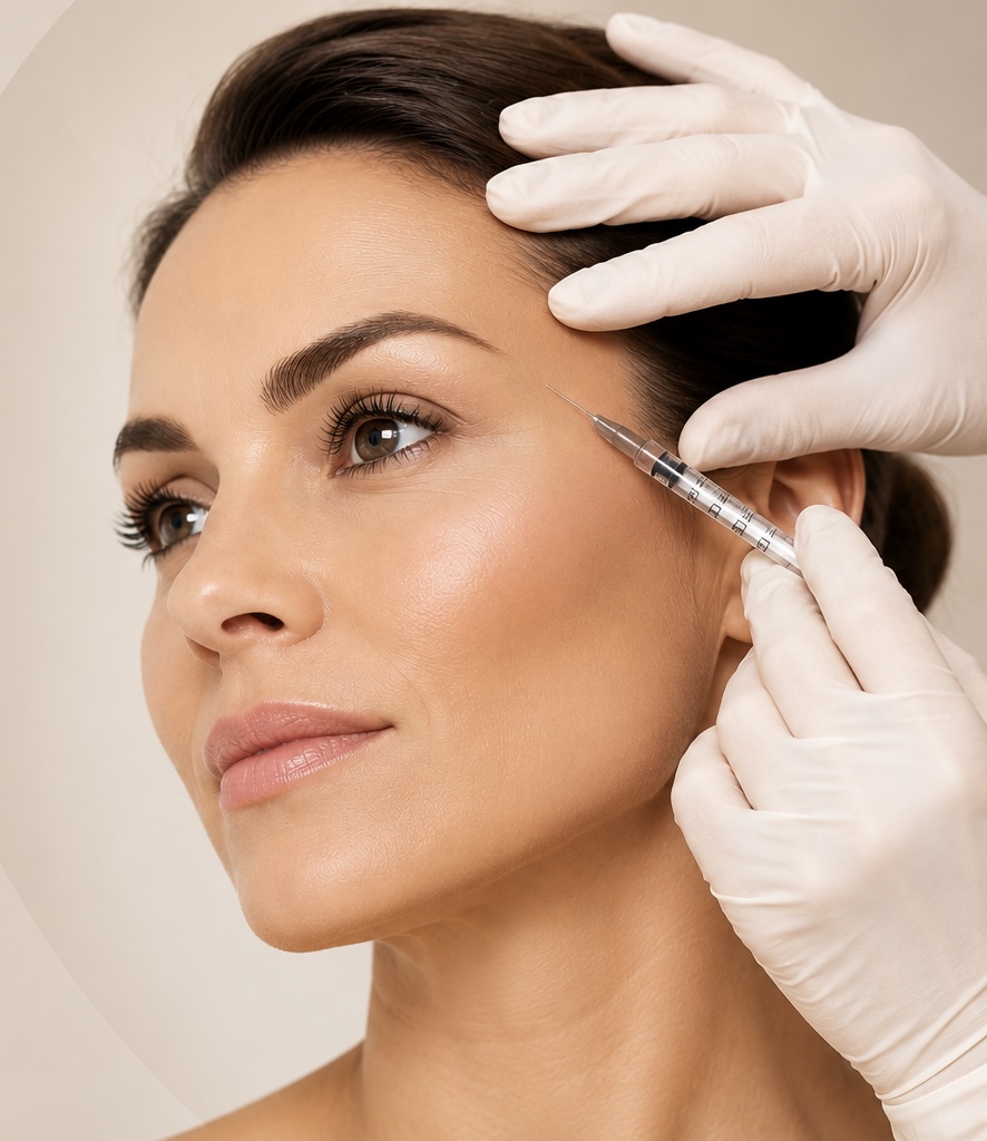 Aplicação de toxina botulínica em consultório de estética avançada