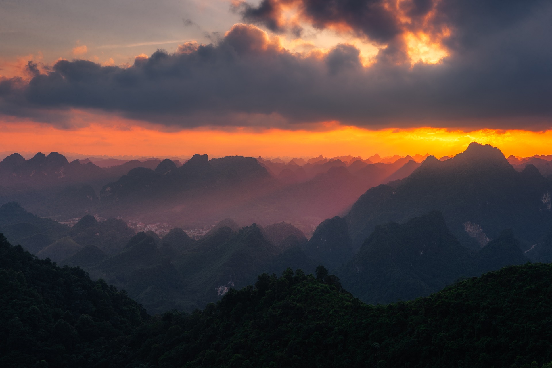Sunset landscape photo