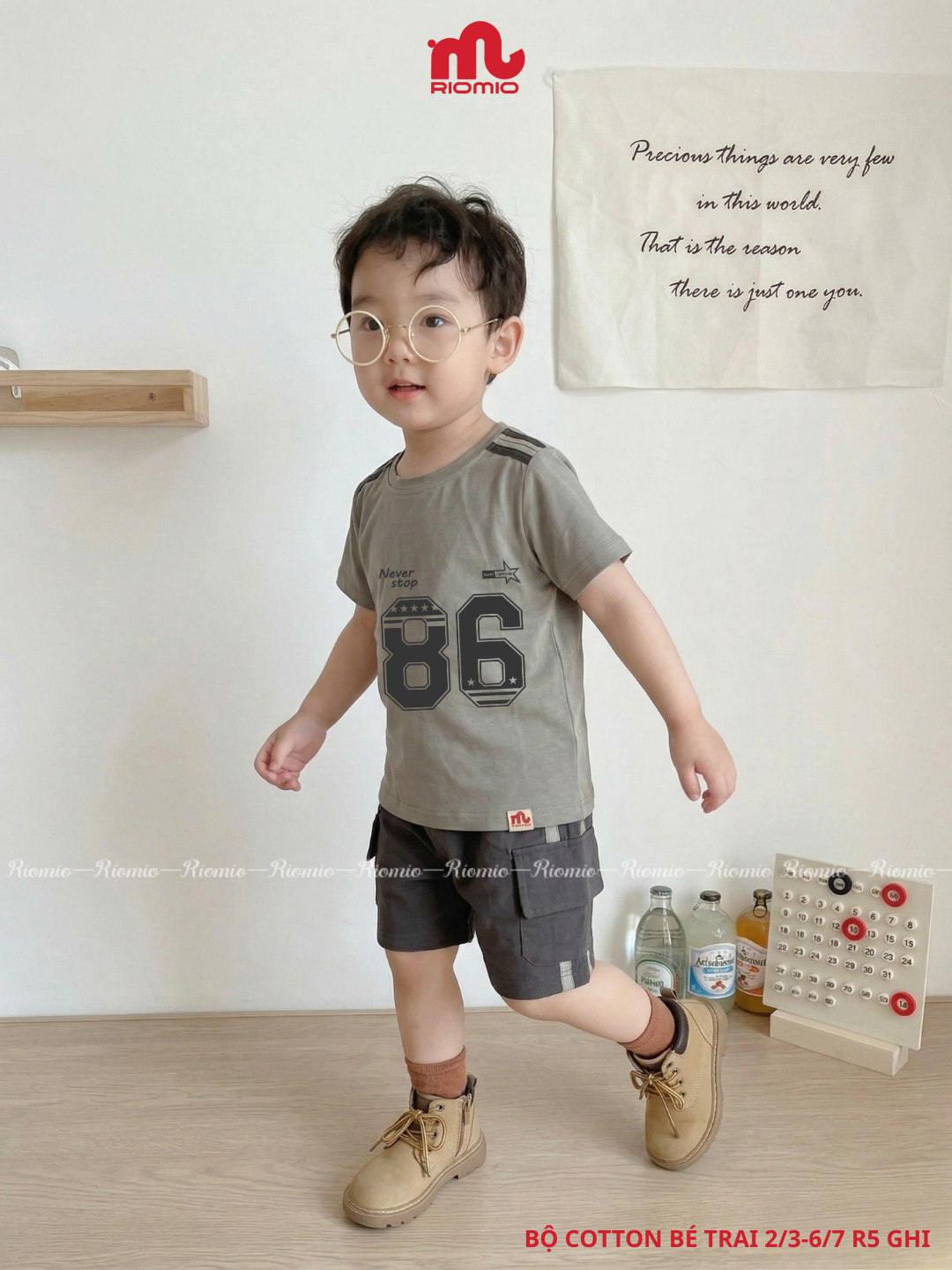 Bộ cotton in số khỏe khoắn cho bé trai (2–7 tuổi)