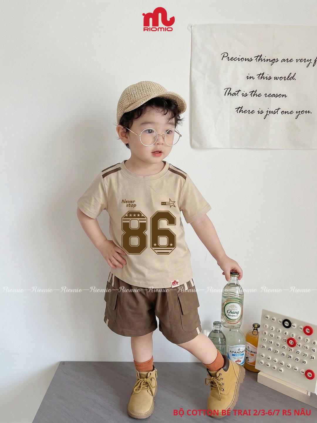 Bộ cotton in số khỏe khoắn cho bé trai (2–7 tuổi)