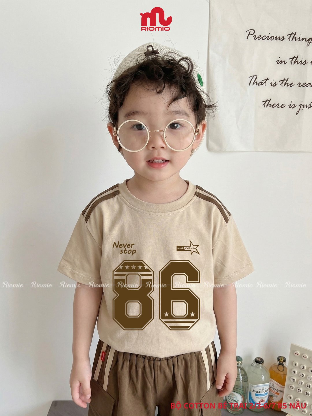 Bộ cotton in số khỏe khoắn cho bé trai (2–7 tuổi)