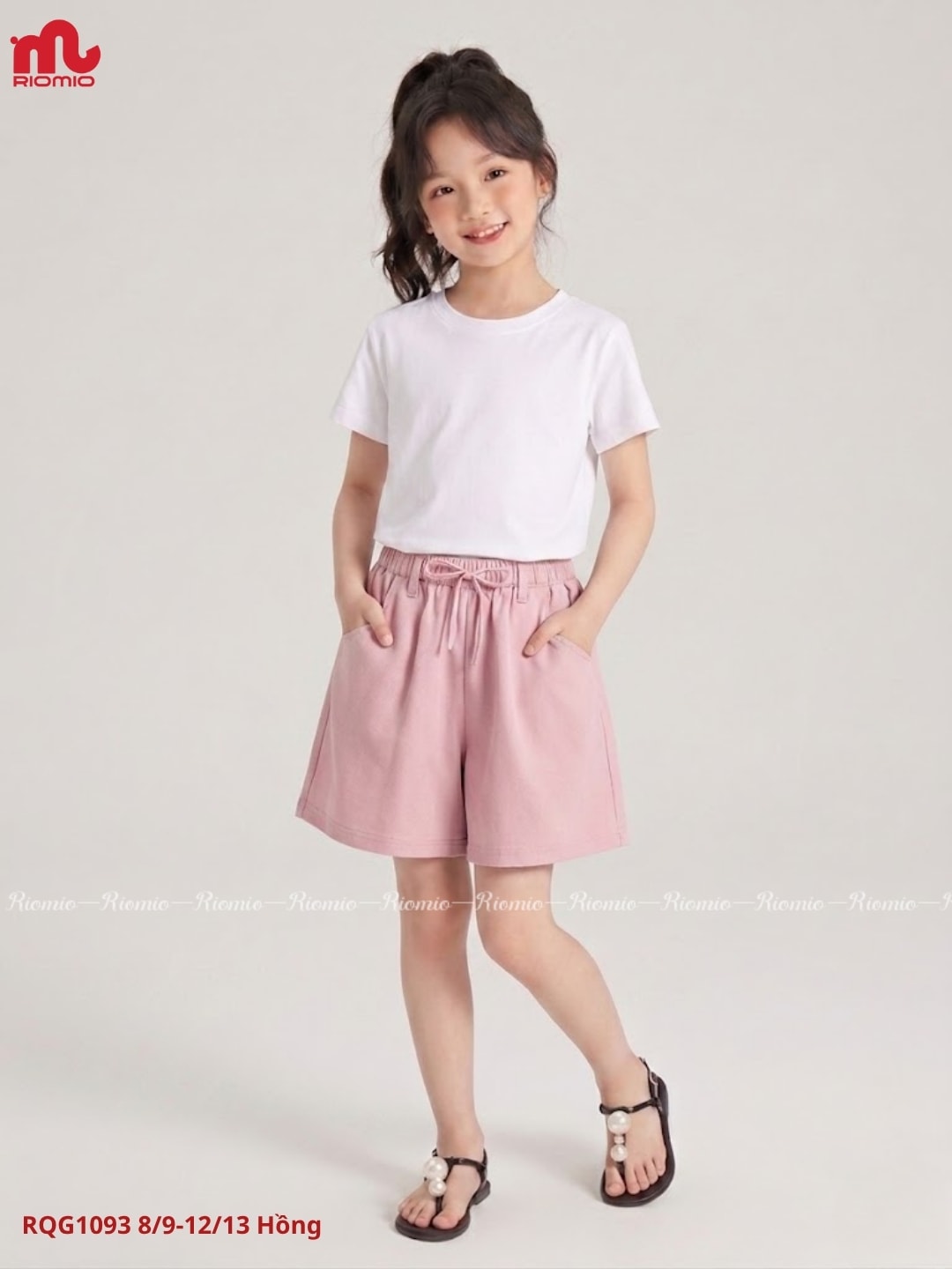 Quần sooc kaki basic bé gái (8–13 tuổi)