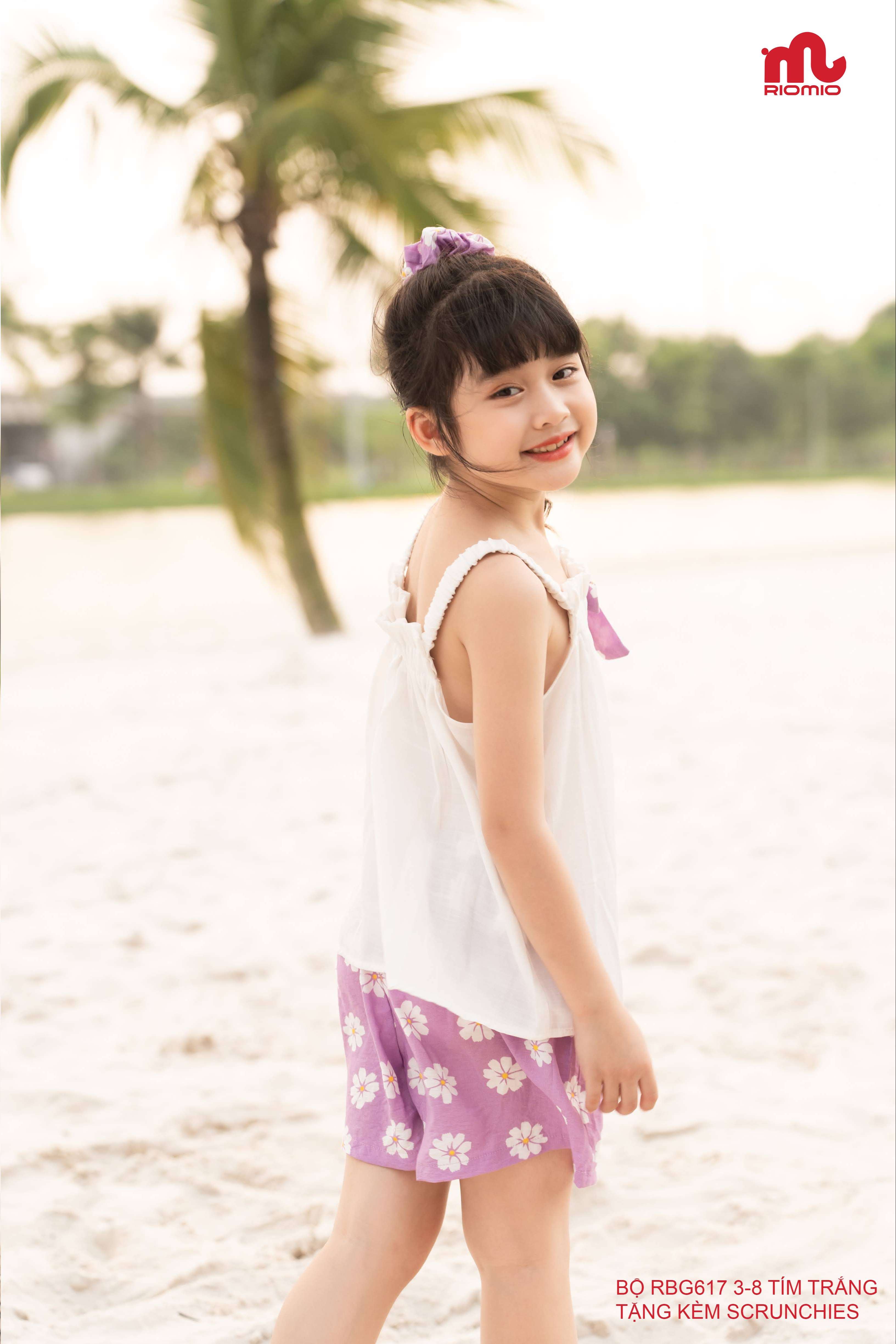 Set đũi áo 2 dây quần đùi bé gái (3–9 tuổi)