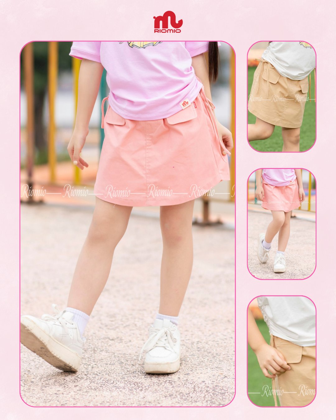 Chân váy kaki Belle có quần bảo hộ (2–7 tuổi)