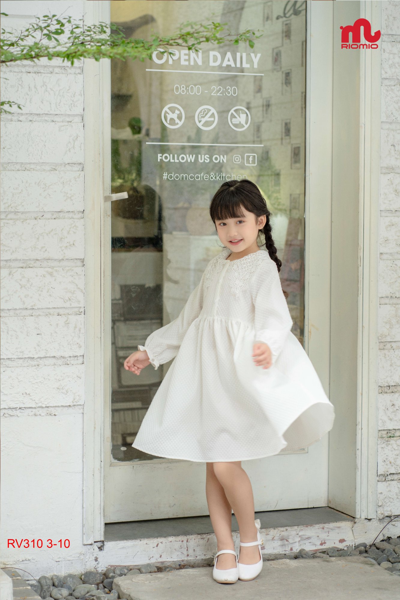 Váy xốp Louisa cổ ren bản to (3–11 tuổi)