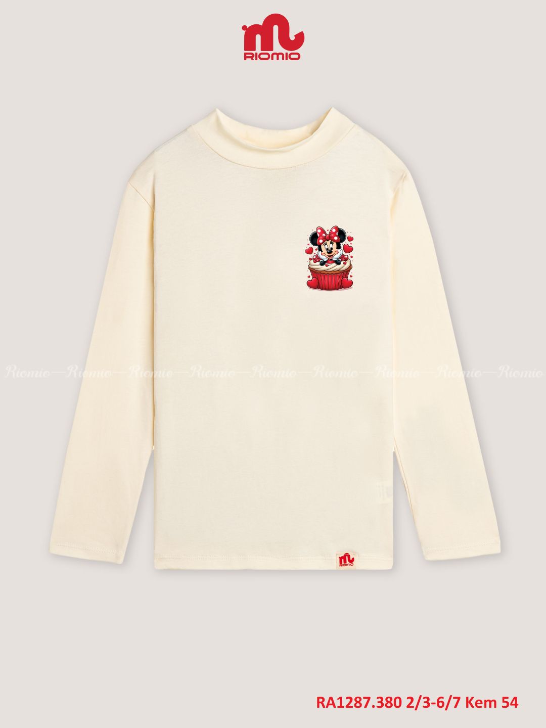 Áo Giữ Nhiệt Cổ 3 Phân  In Hình Mickey Cotton Co Giãn 4 Chiều (Size 2/3 - 6/7)