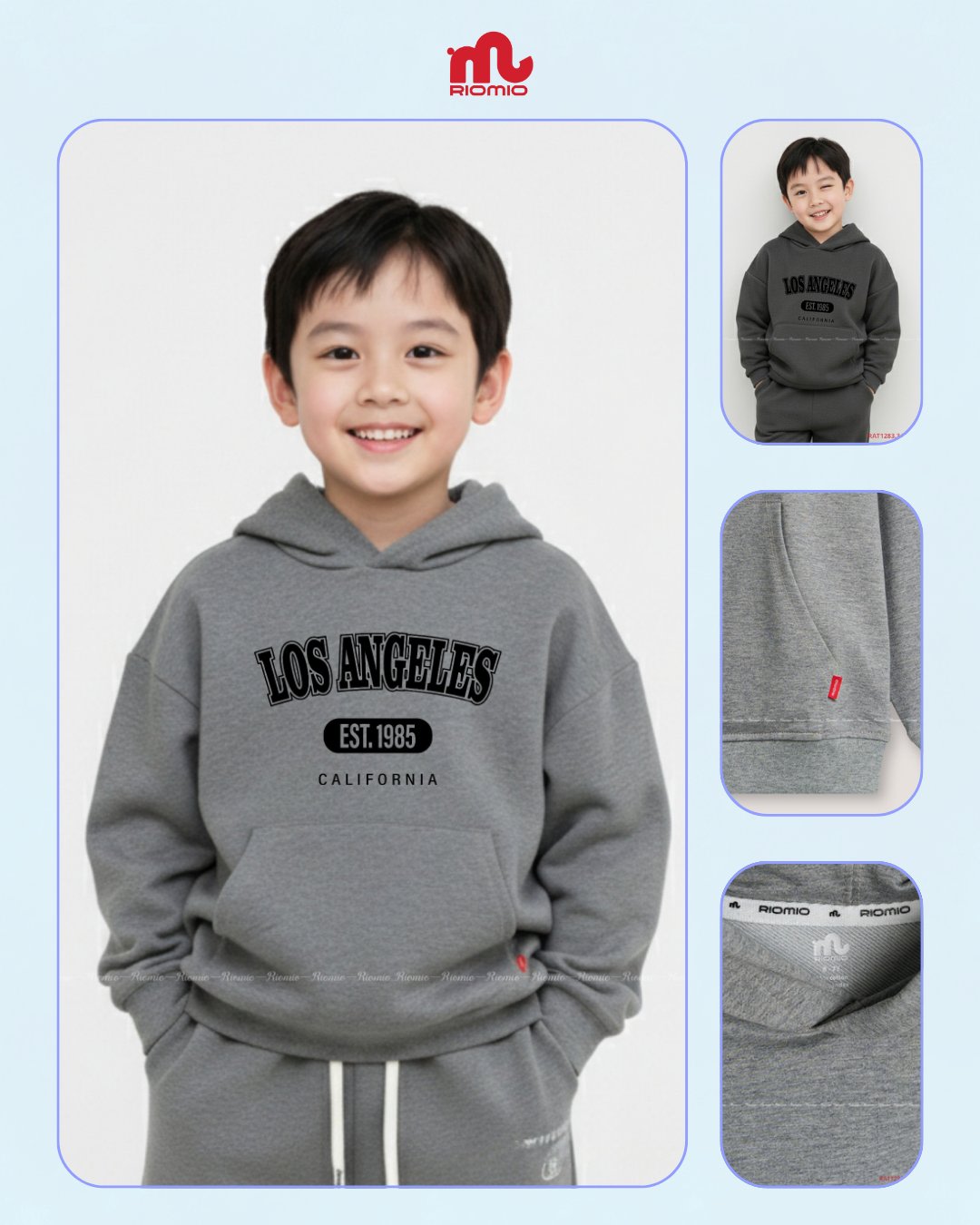 Áo Hoodie Bé Trai Nỉ Bông (Size 6/7 - 11/12)