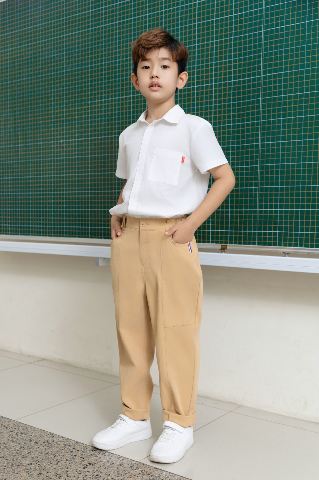 Quần kaki bé trai dài mí dọc 6 - 12 tuổi