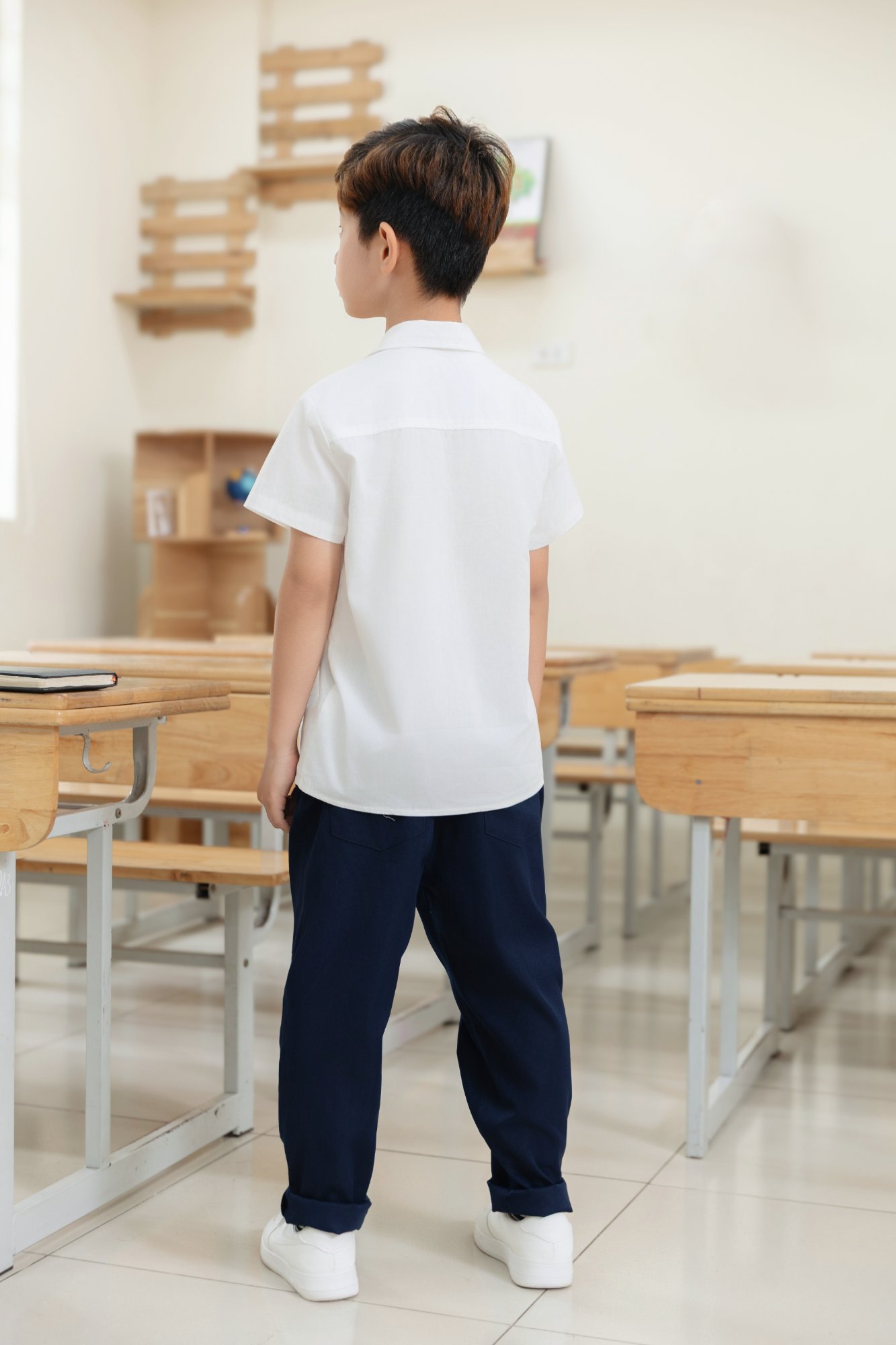 Quần kaki bé trai dài mí dọc 6 - 12 tuổi