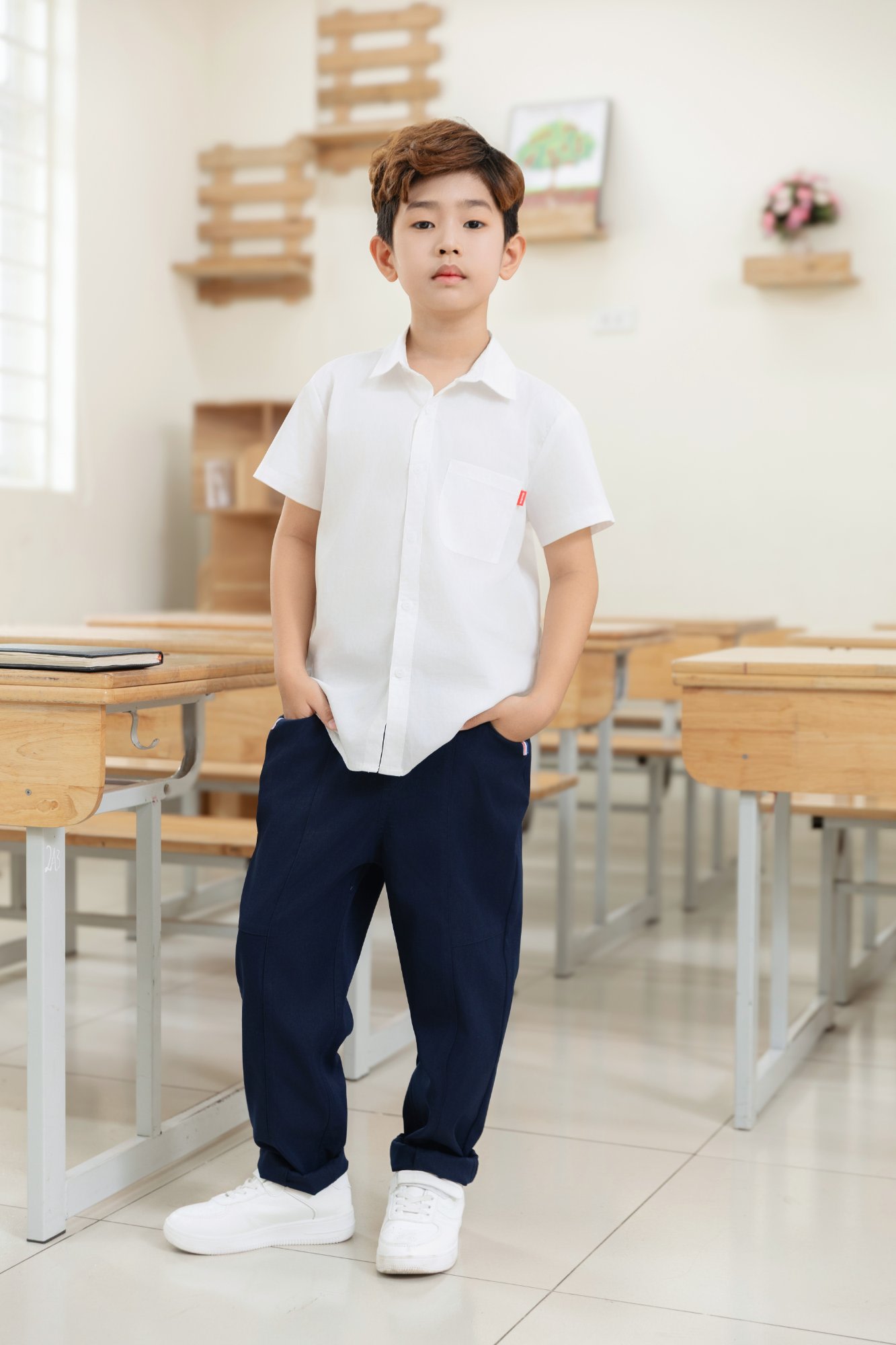 Quần kaki bé trai dài mí dọc 6 - 12 tuổi
