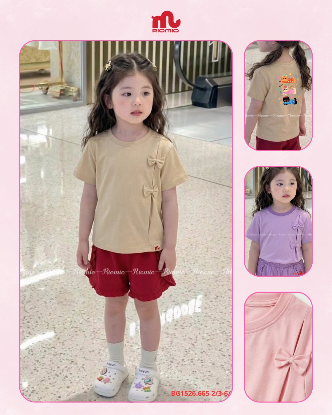 Bộ cotton bé gái 2 đến 7 tuổi