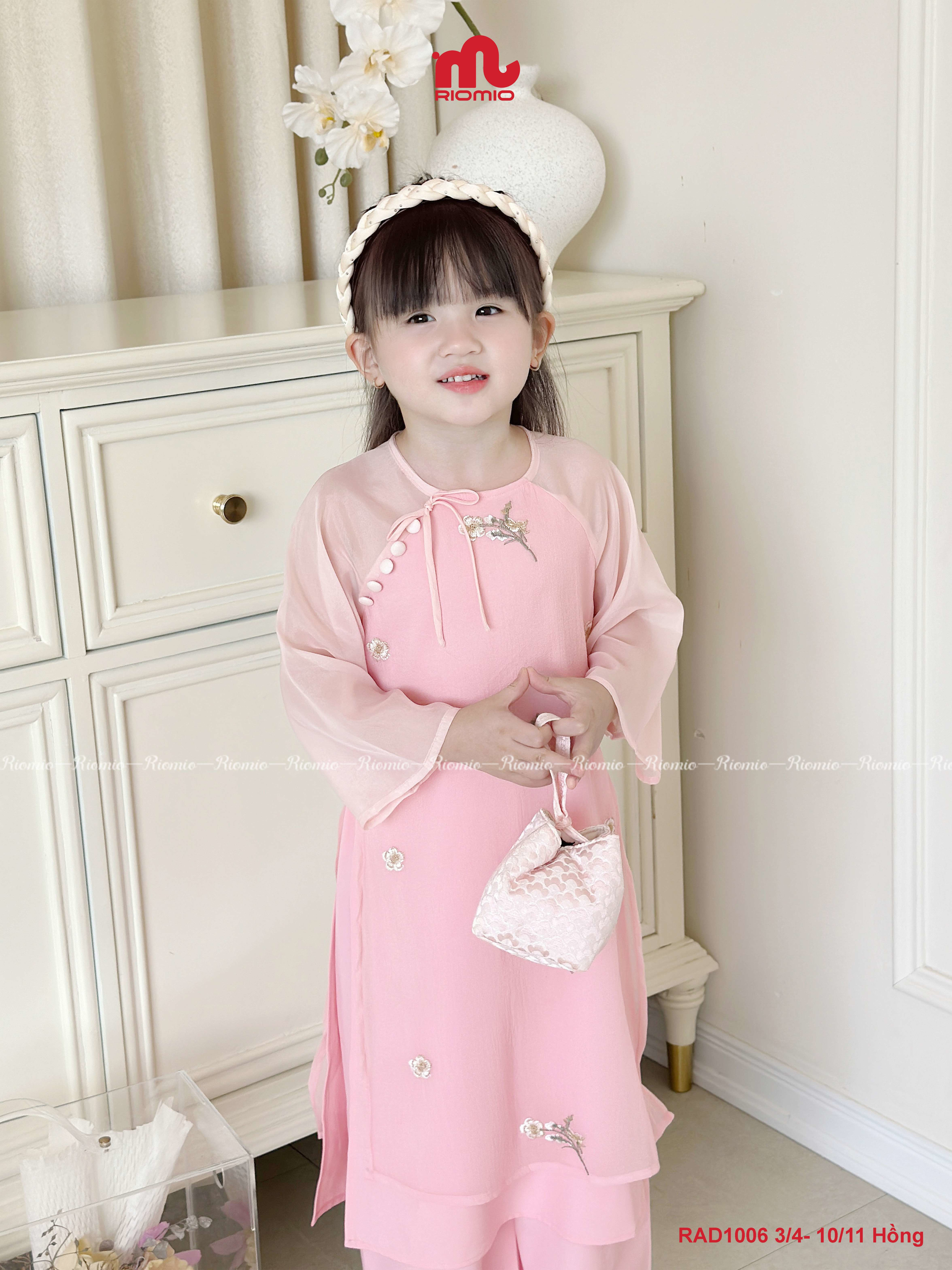 Áo dài BG tơ hoa Ngọc Lam 3 - 11 tuổi