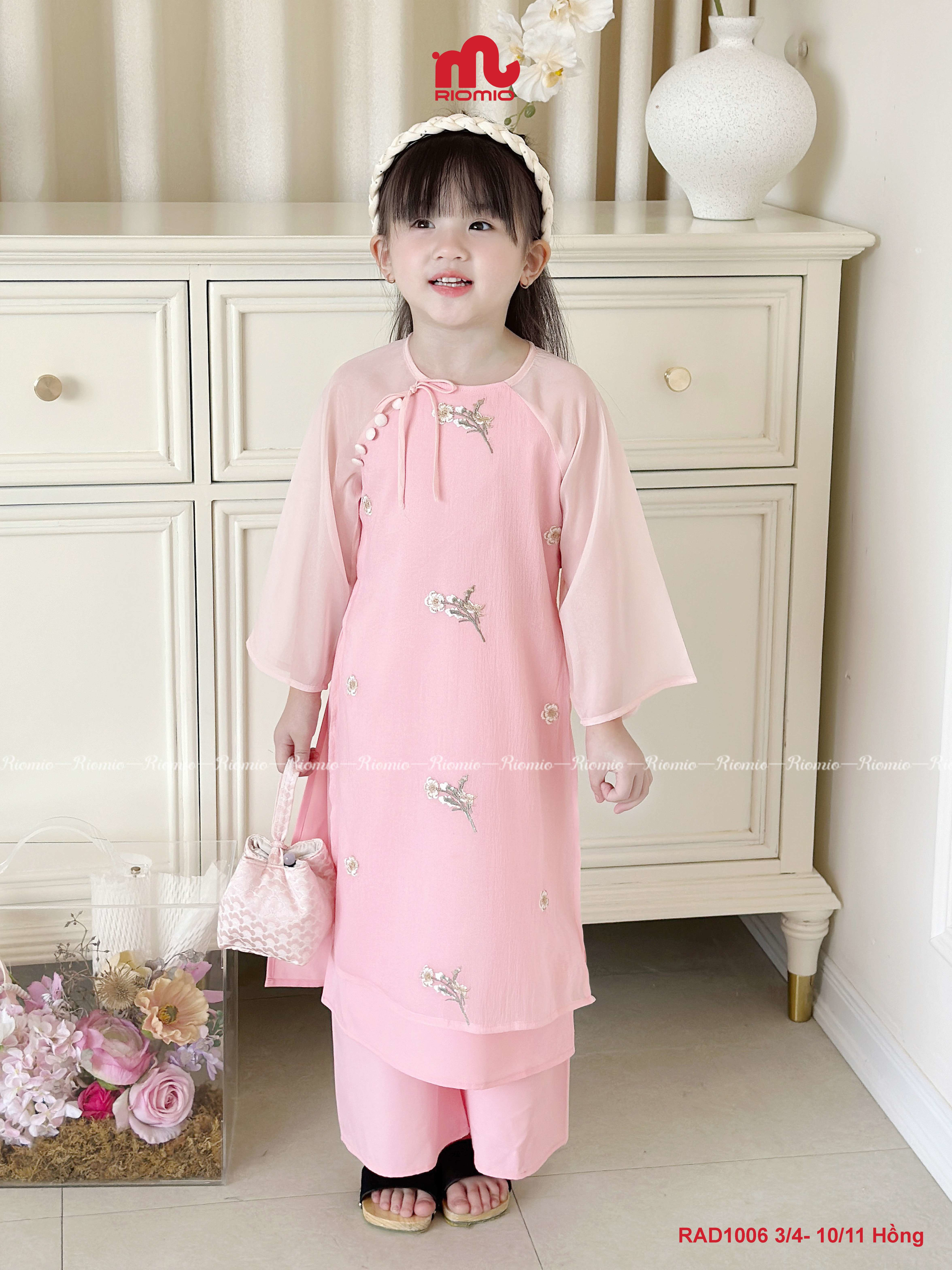 Áo dài BG tơ hoa Ngọc Lam 3 - 11 tuổi