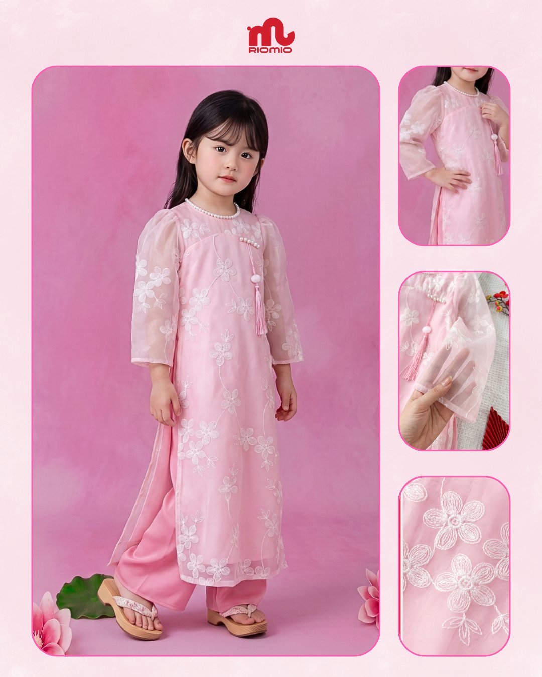 Áo dài bé gái 3 - 11 tuổi