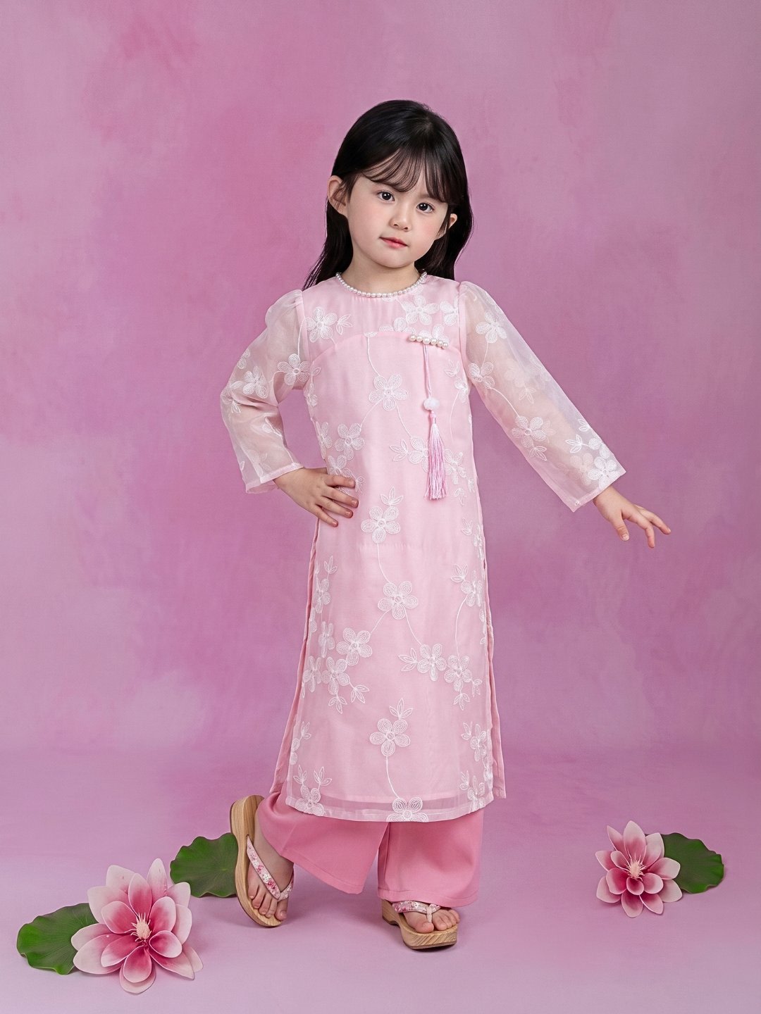 Áo dài bé gái 3 - 11 tuổi