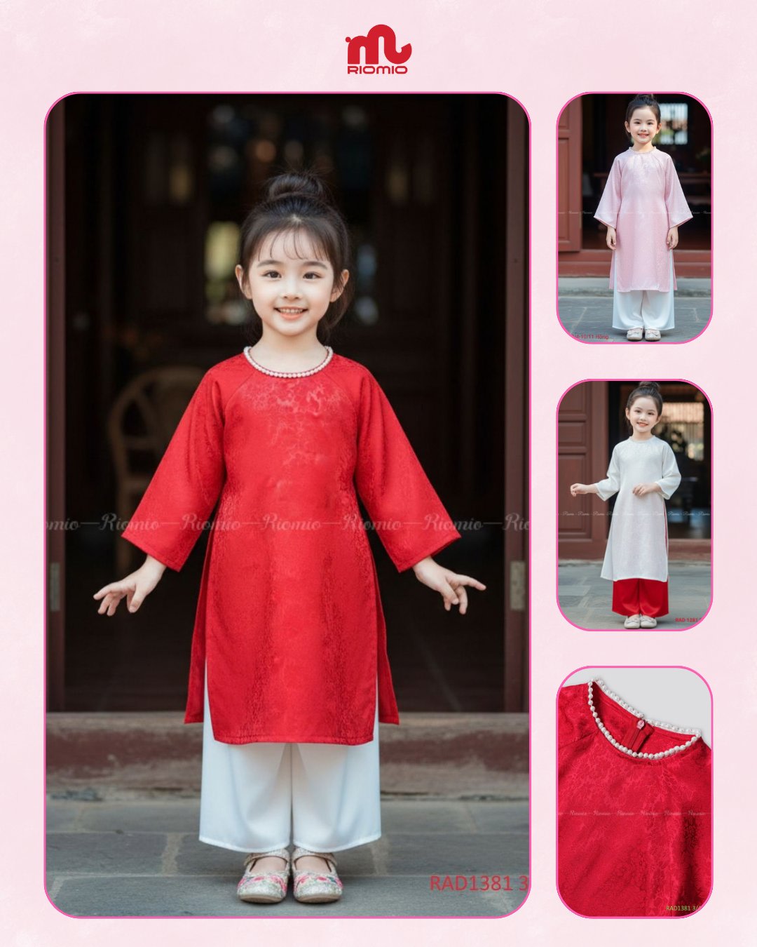 Áo Dài Bé Gái Yên Hy Size 3-11 tuổi