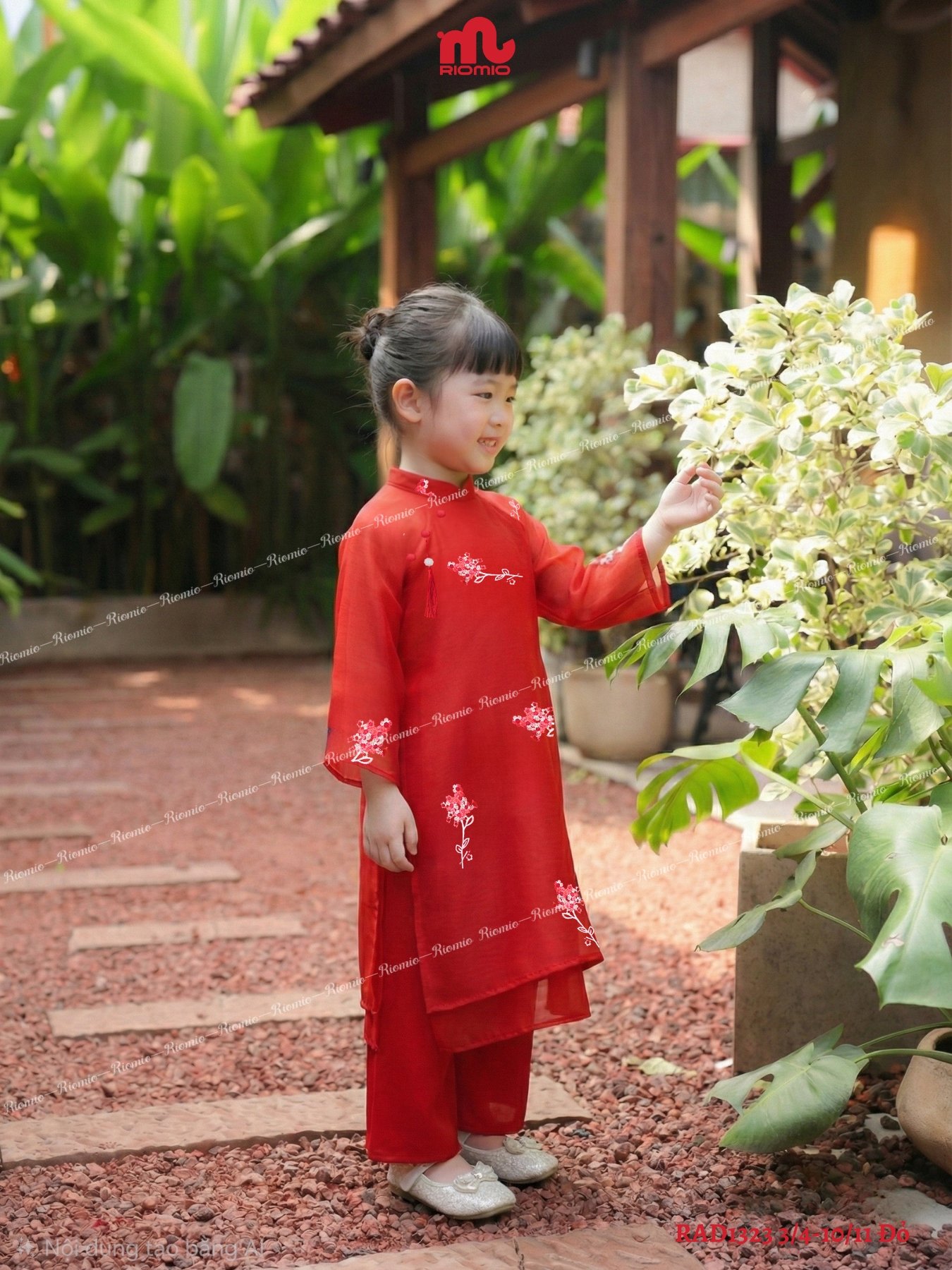 Áo Dài Bé Gái Hoa Ngọc Size 3-11 tuổi