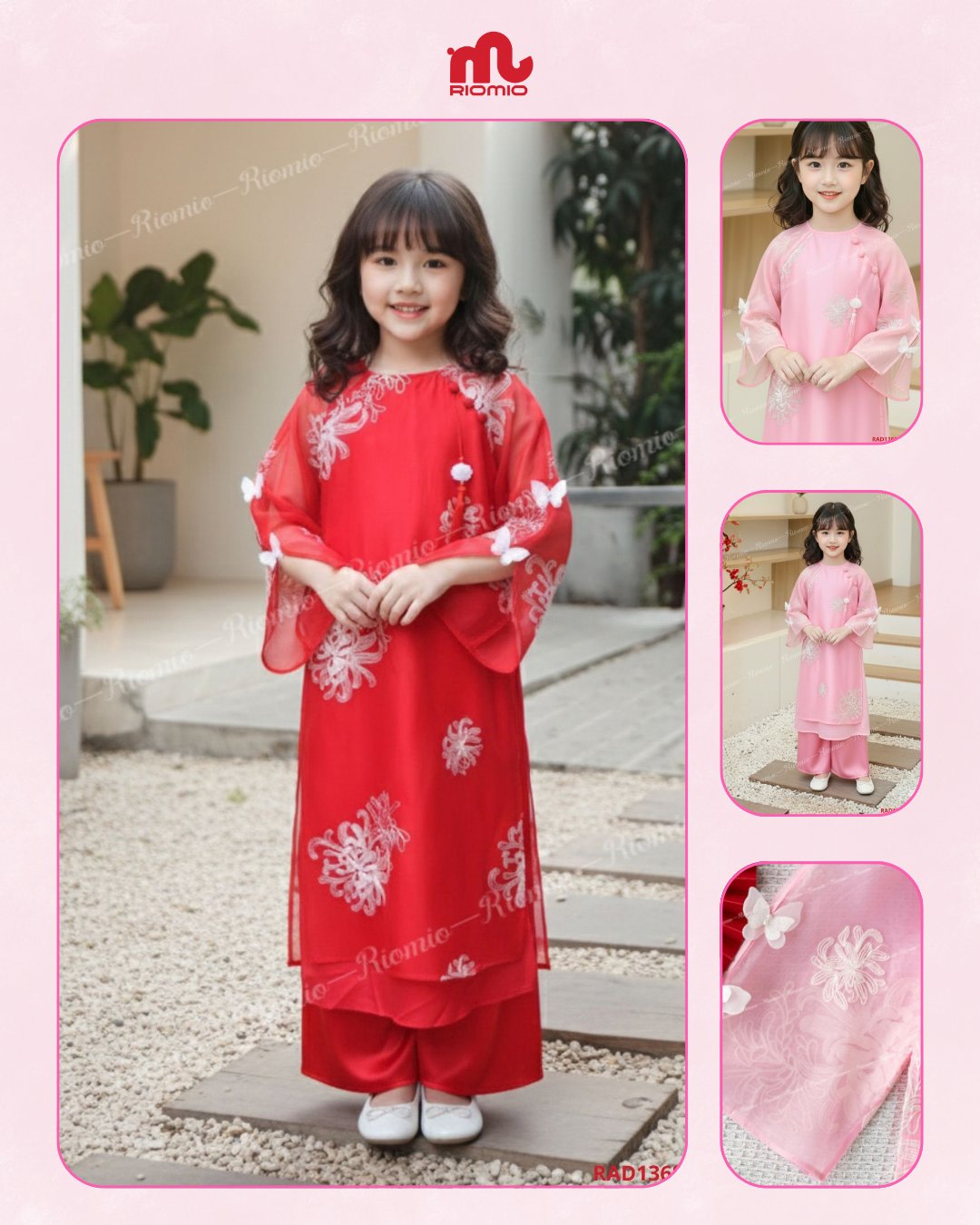 Áo Dài Bé Gái Dư Hy SIZE 3-11 tuổi