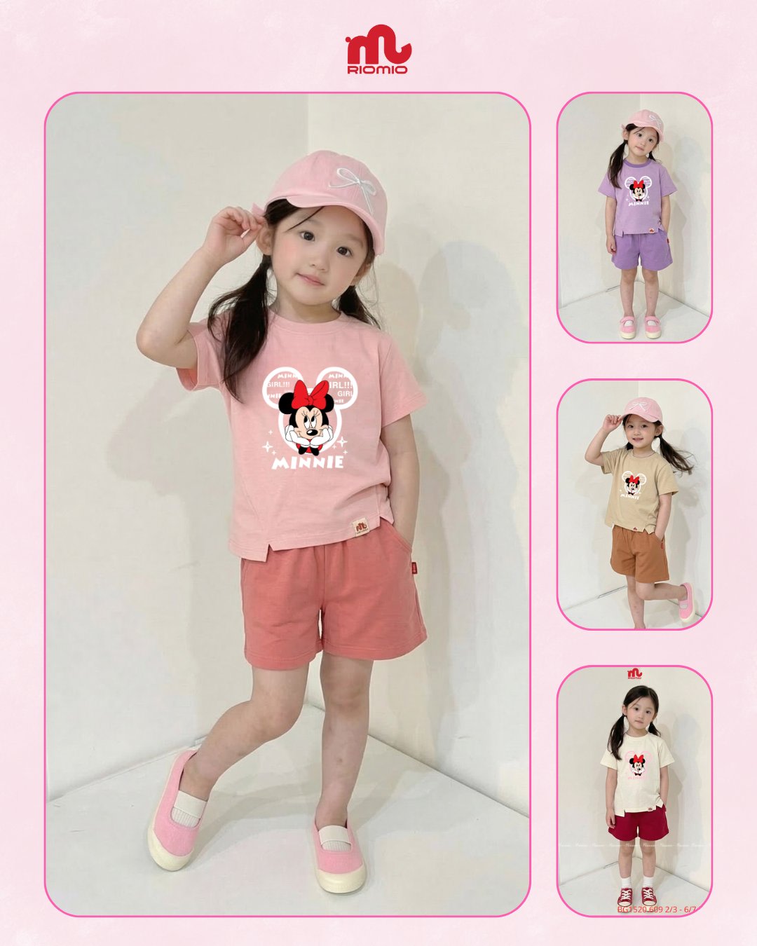 Bộ cotton bé gái cộc tay 2-7 tuổi