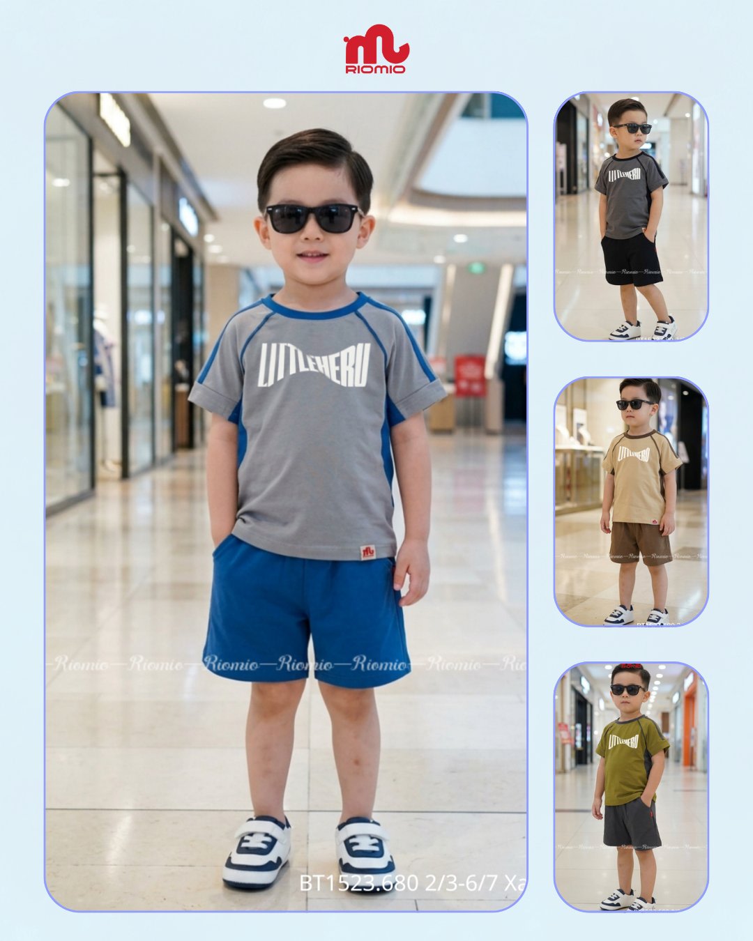 Bộ cotton bé trai cộc tay 2-7 tuổi