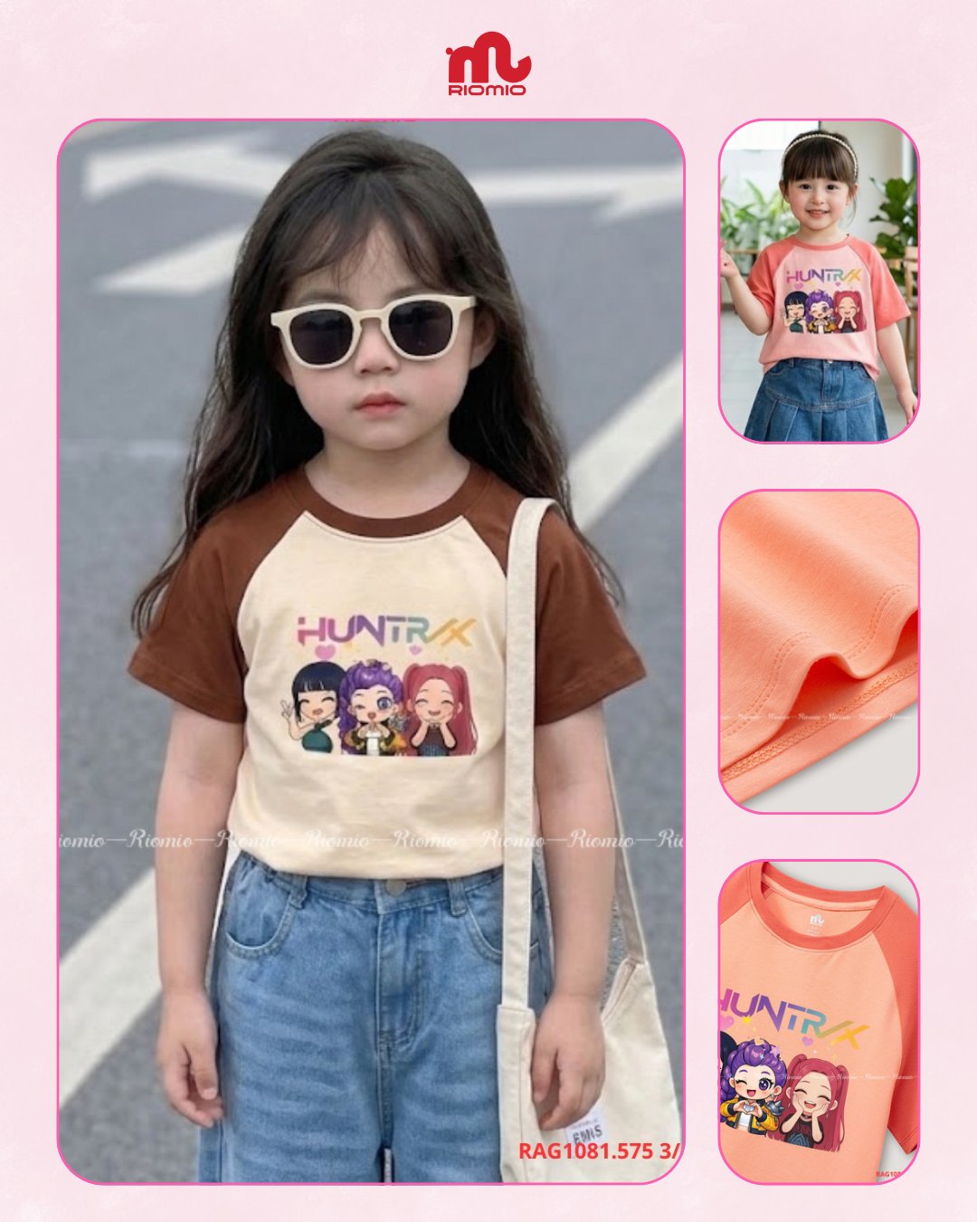 Áo phông cộc tay bé gái 3-8 tuổi