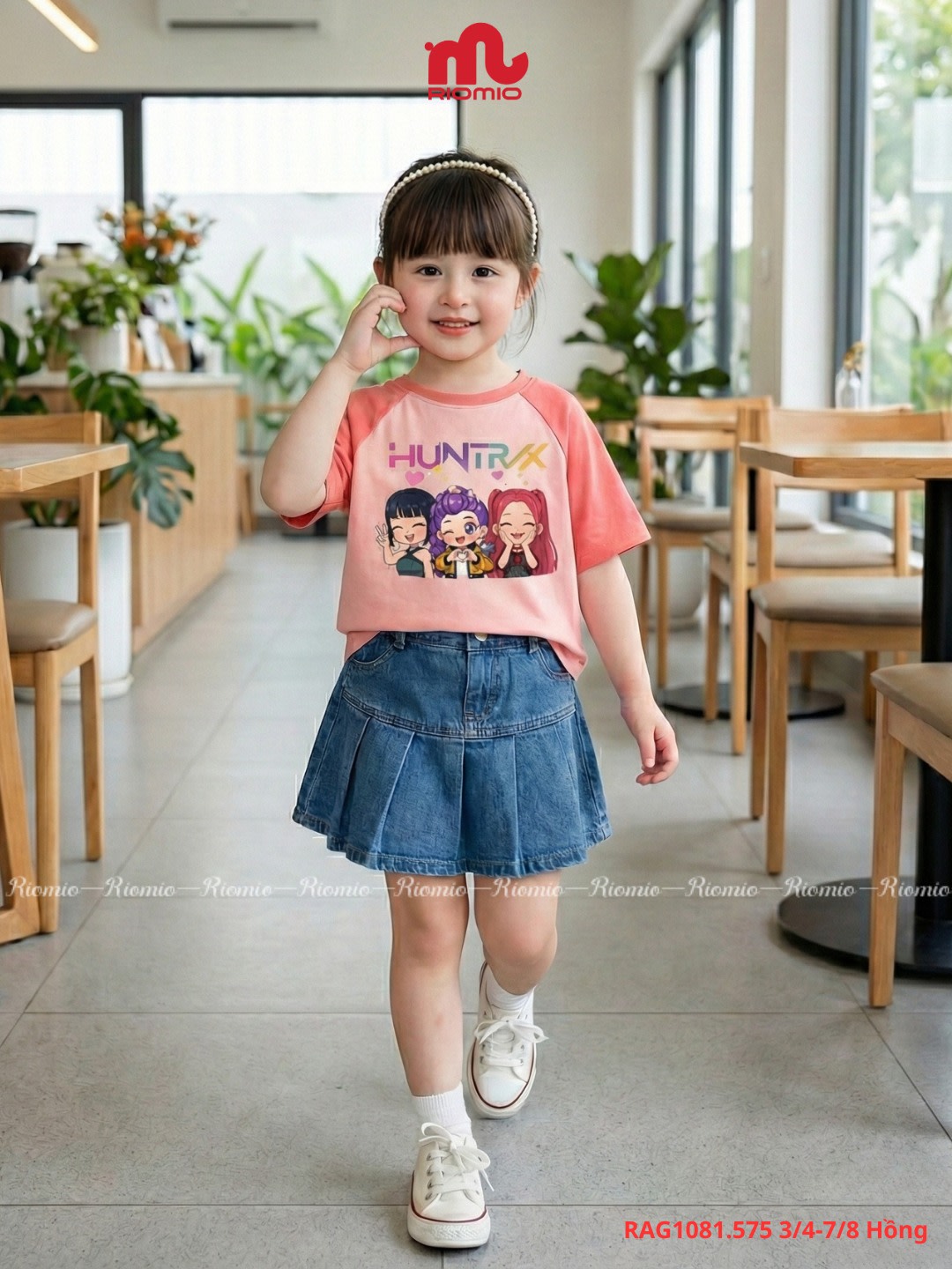 Áo phông cộc tay bé gái 3-8 tuổi