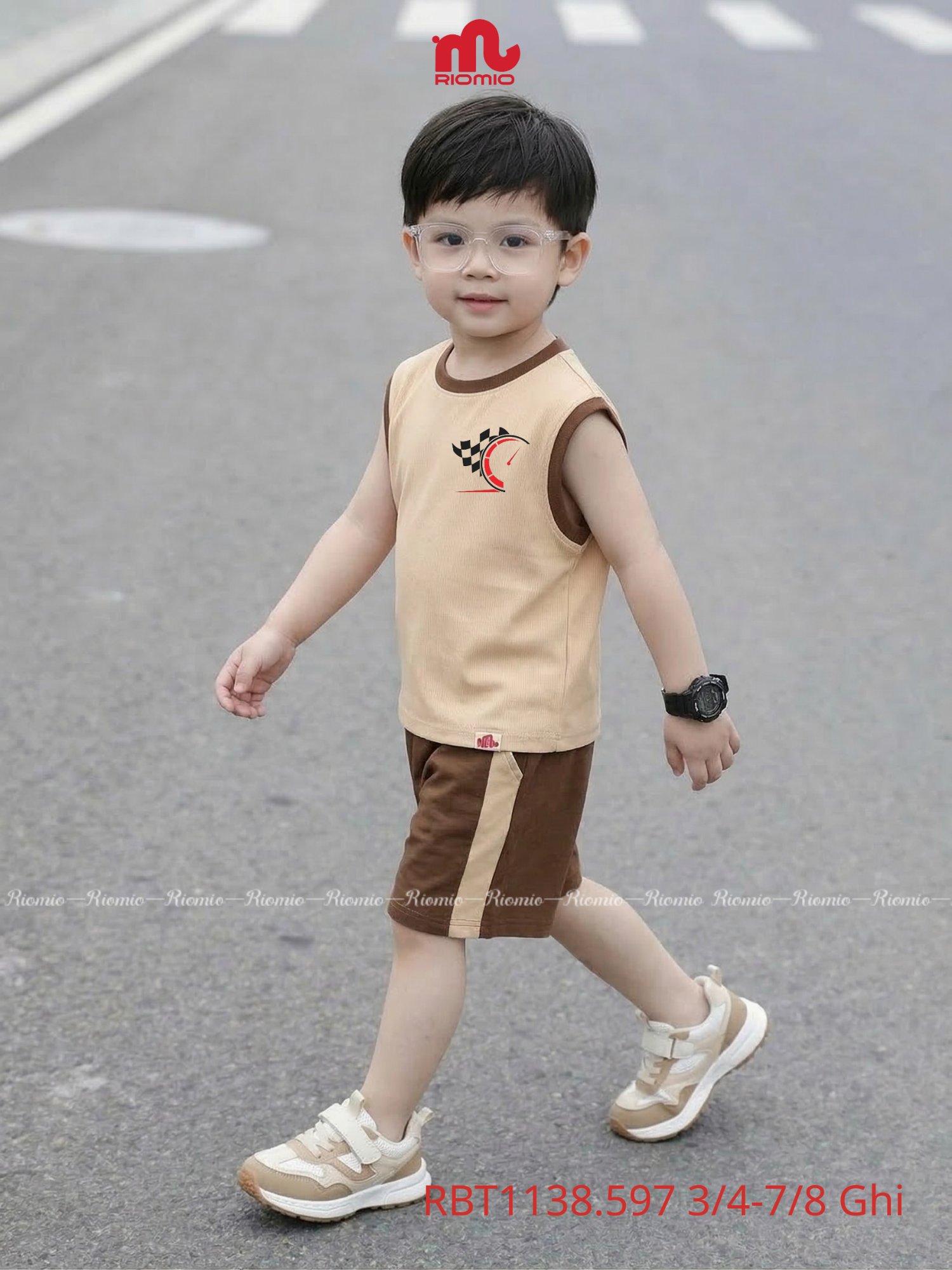 Bộ cotton Bét trai sát nách 3-8 tuổi