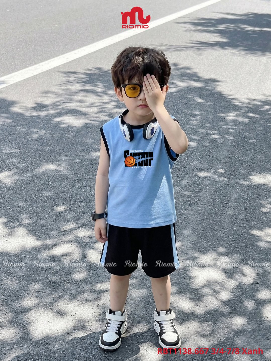 Bộ cotton bé trai sát nách 3-8 tuổi