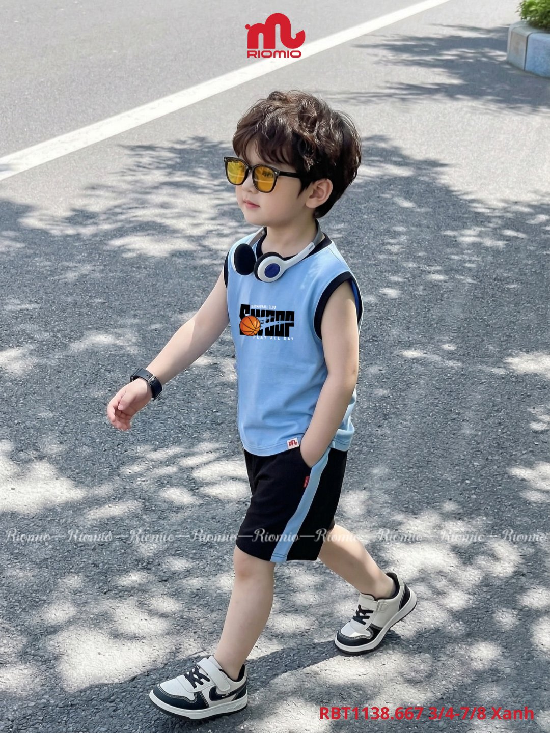 Bộ cotton bé trai sát nách 3-8 tuổi