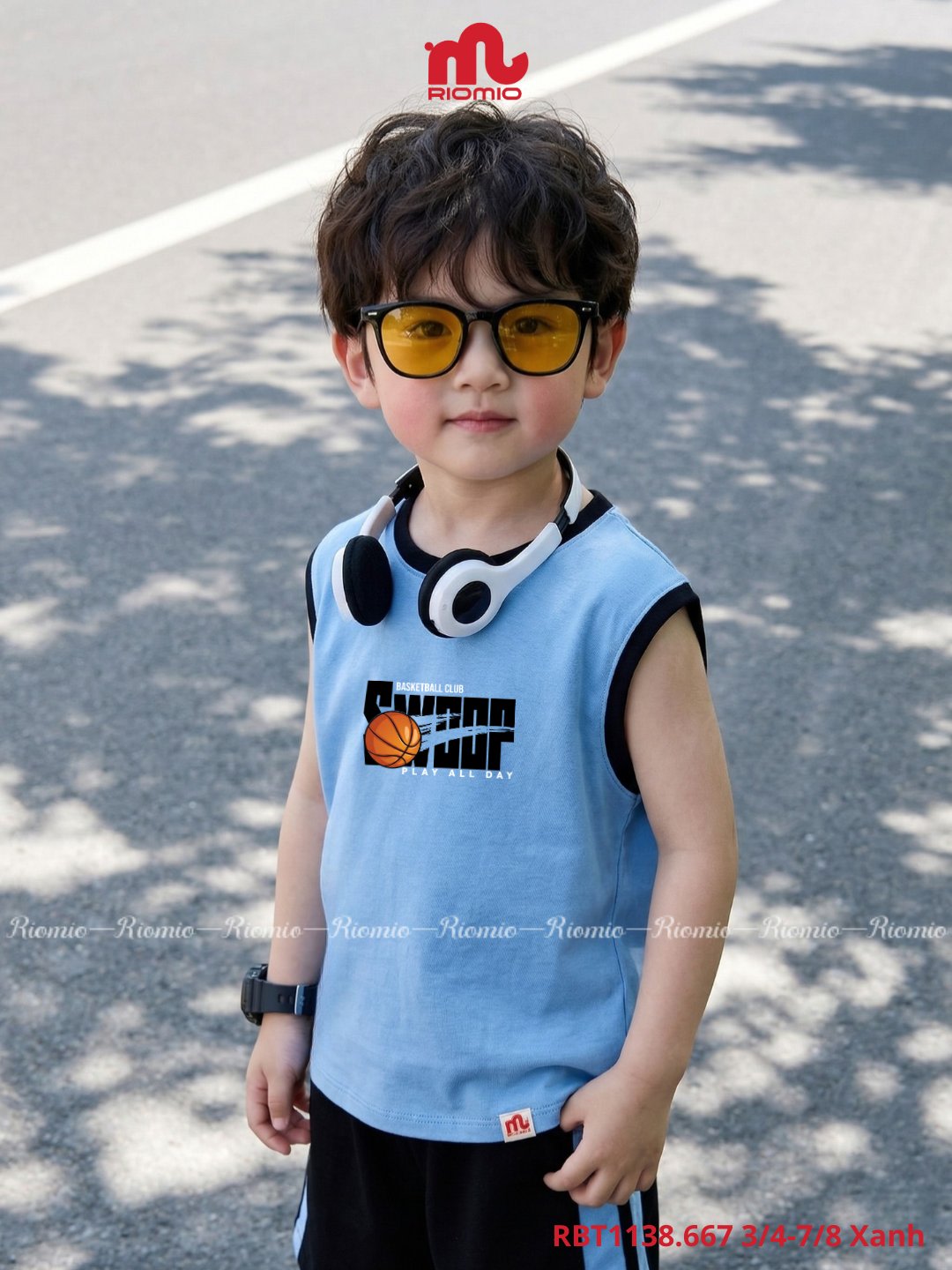 Bộ cotton bé trai sát nách 3-8 tuổi