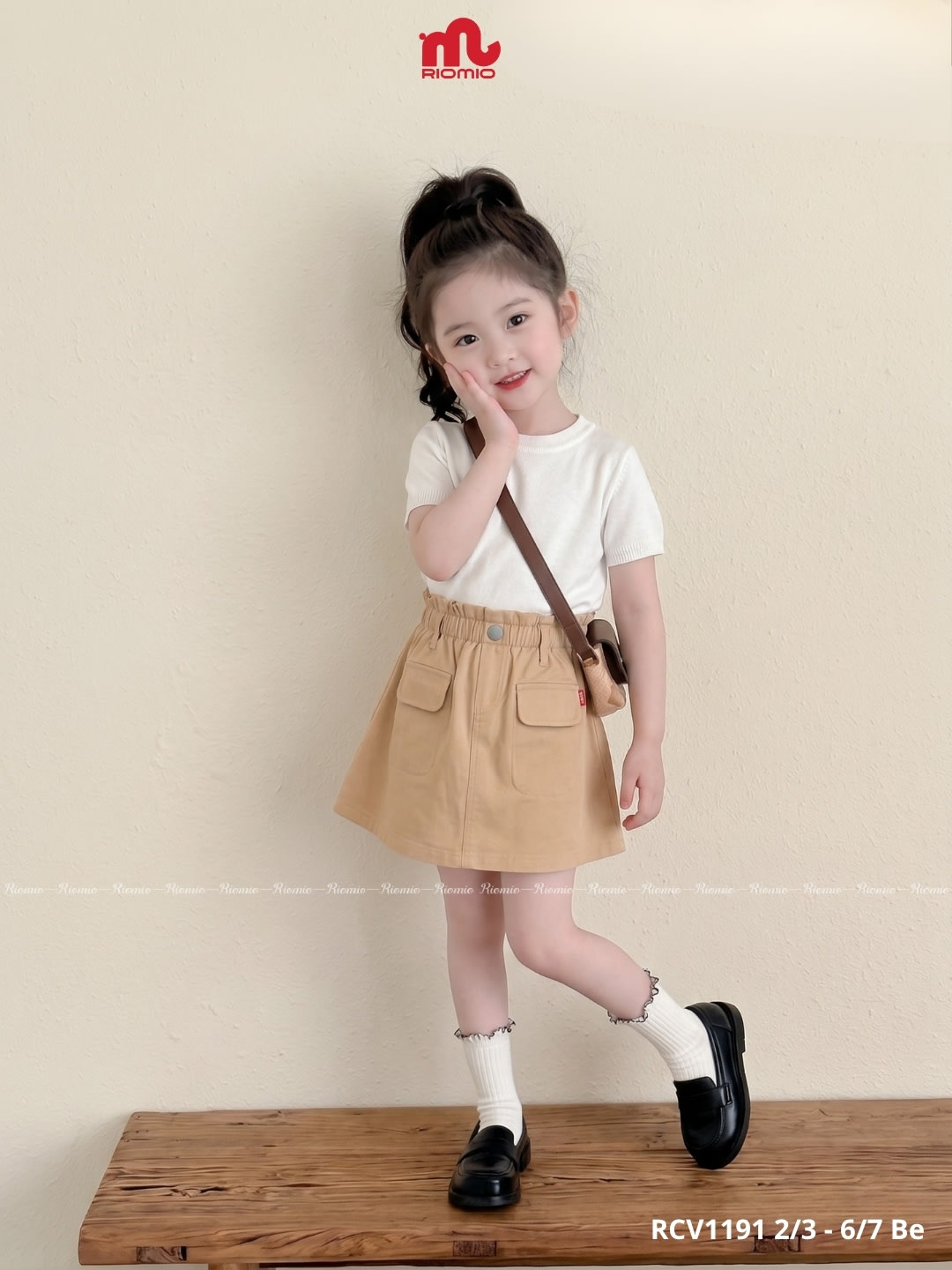 Chân váy kaki chip trong 2-7 tuổi