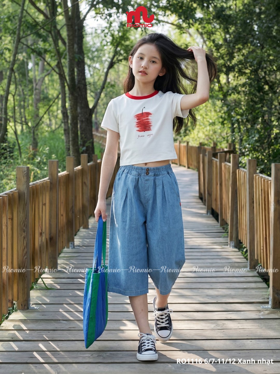 Quần jean lửng bé gái cạp paper 6-12 tuổi