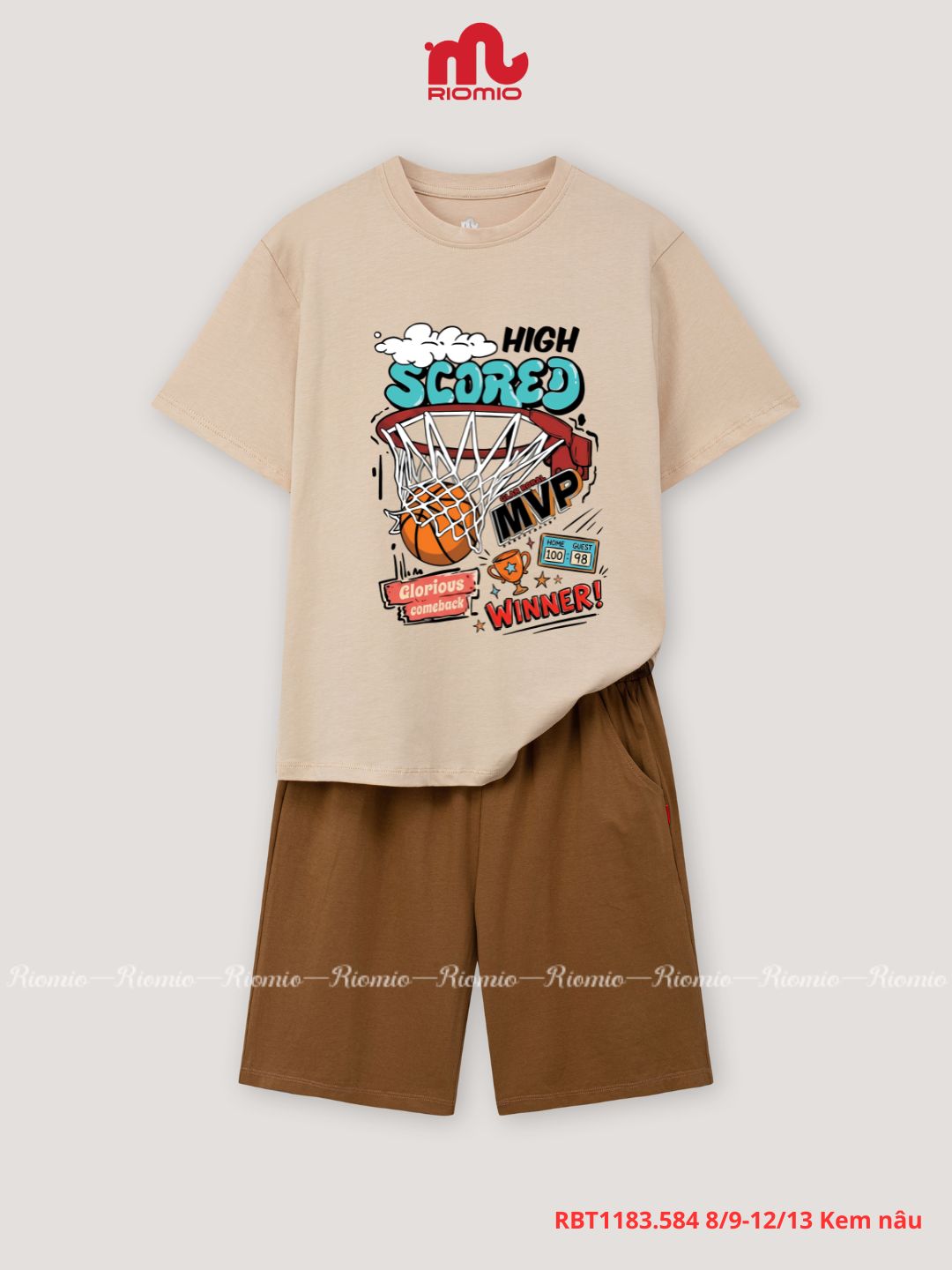 Bộ cotton cộc tay 8-13 tuổi