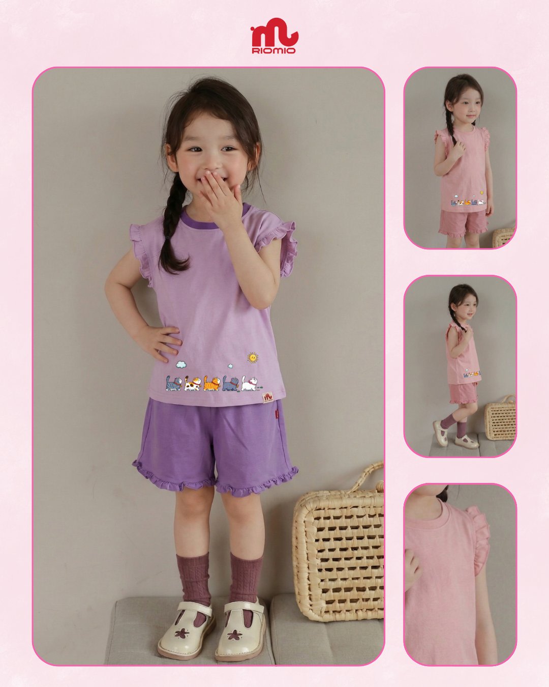Bộ cotton bé gái 2-7 tuổi
