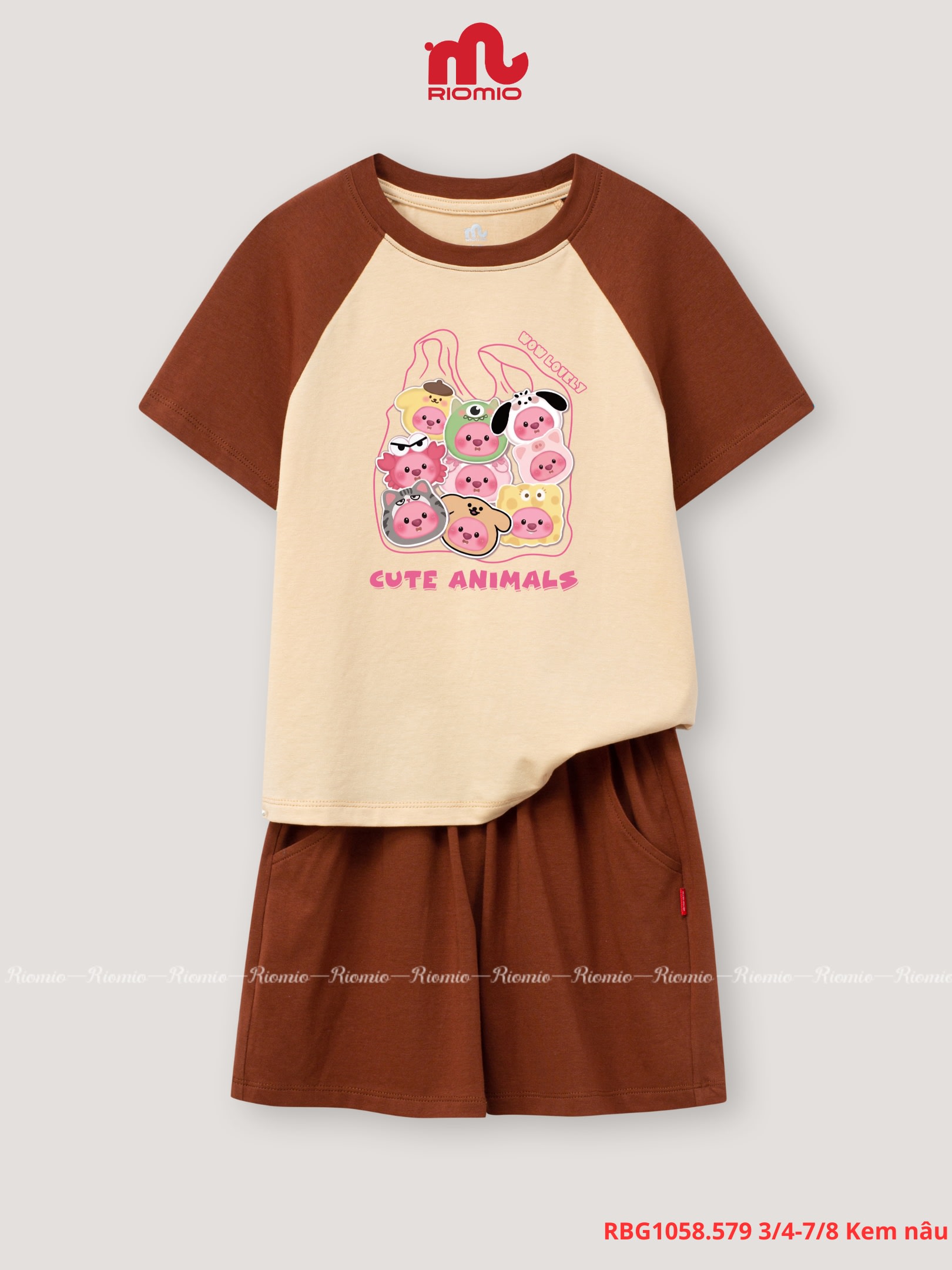 Bộ cotton cộc tay 3-8 tuổi