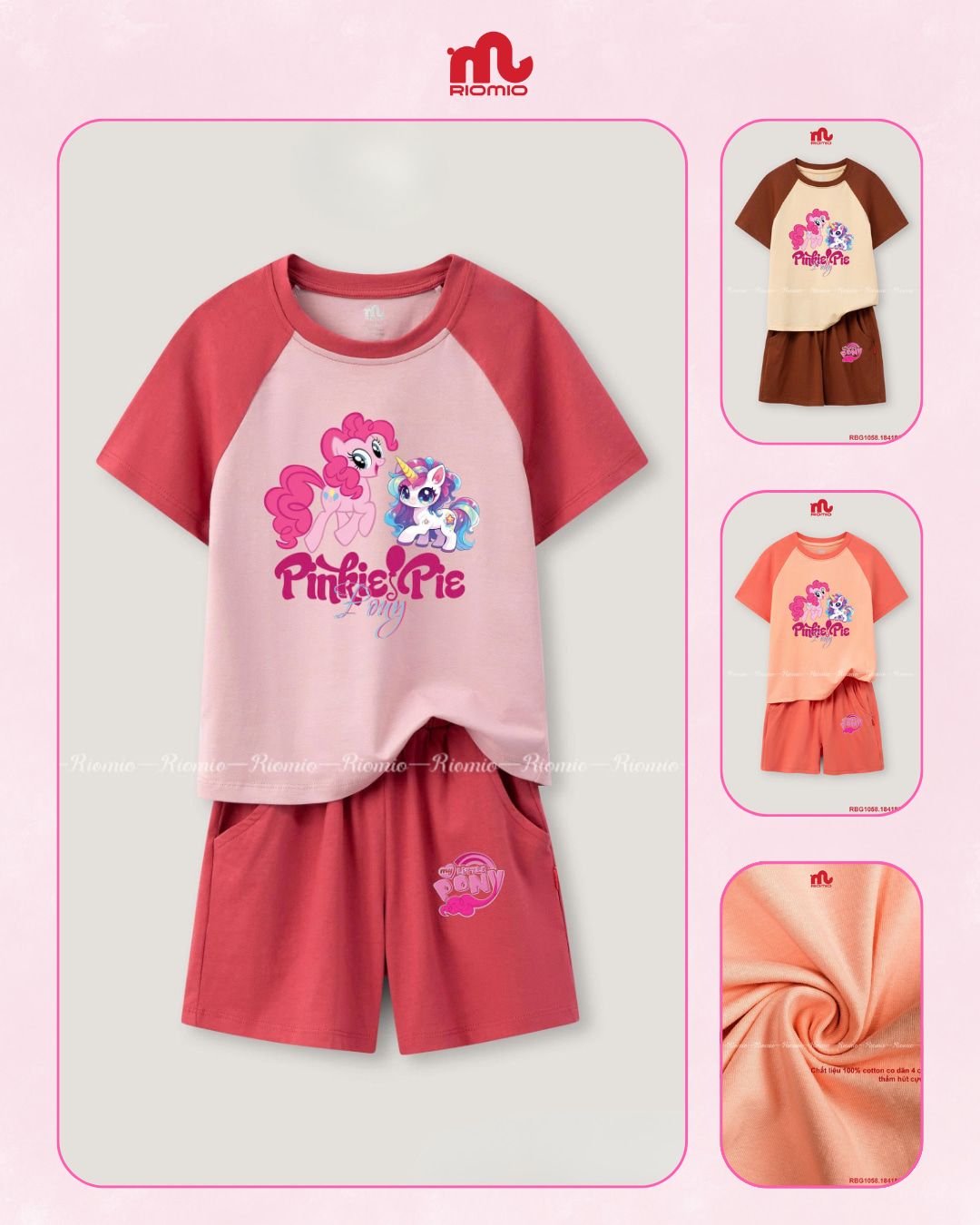 Bộ cotton cộc tay 3-8 tuổi