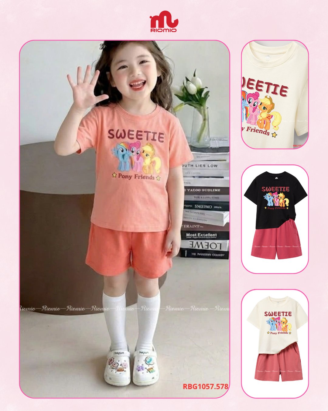 Bộ cotton cộc tay 3-8 tuổi