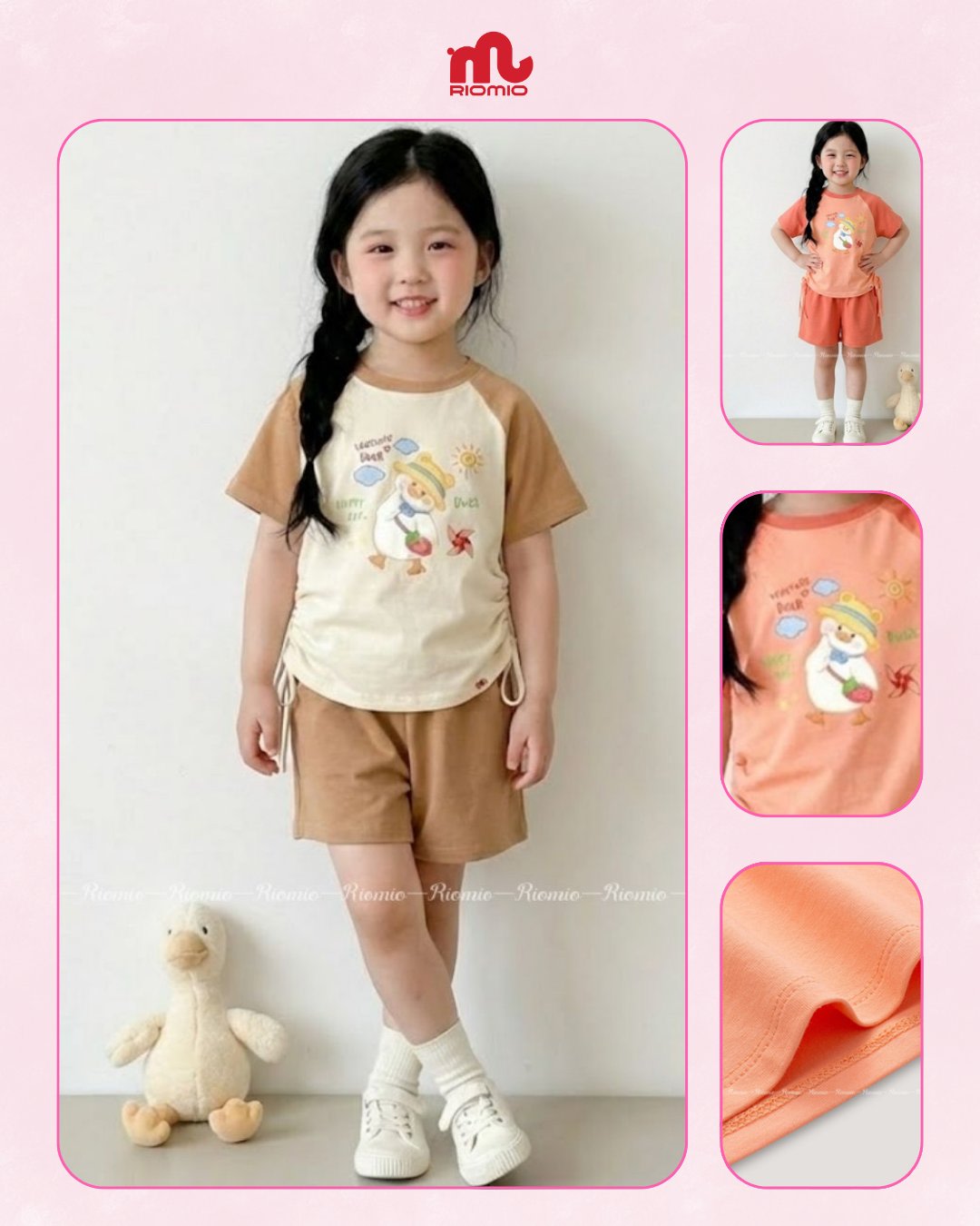 Bộ cotton cộc tay 3-8 tuổi