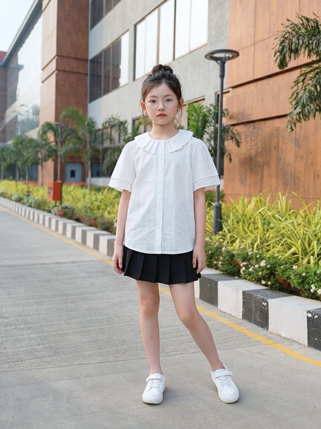 Sơ mi bé gái cộc tay 6-12 tuổi
