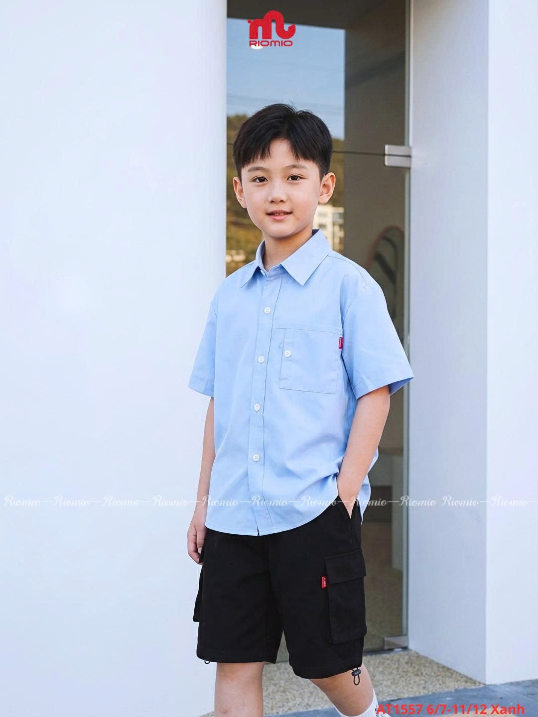 Áo sơ mi Bé Trai cộc tay 6-12 tuổi