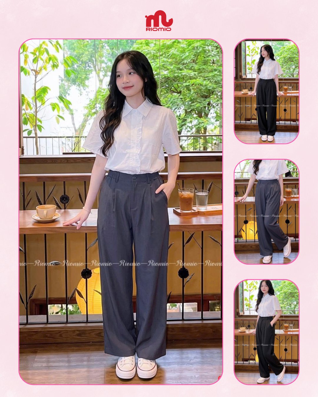 Quần âu suông rộng teen nữ XS-M