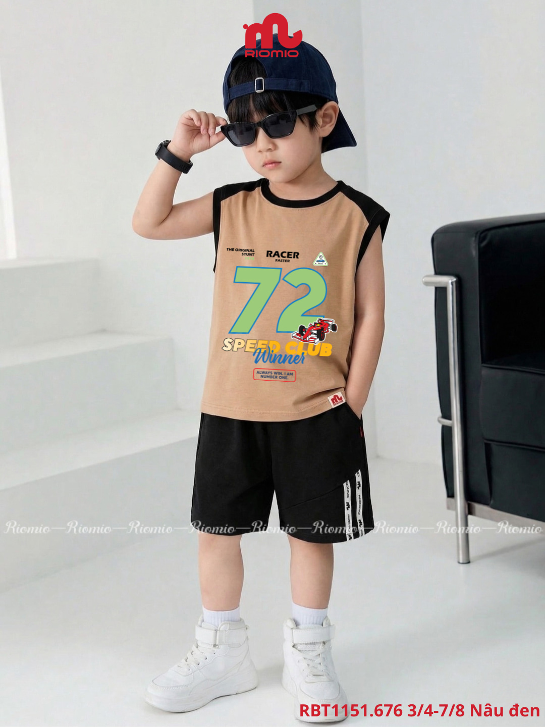 Bộ cotton bé trai sát nách (3-8 tuổi)