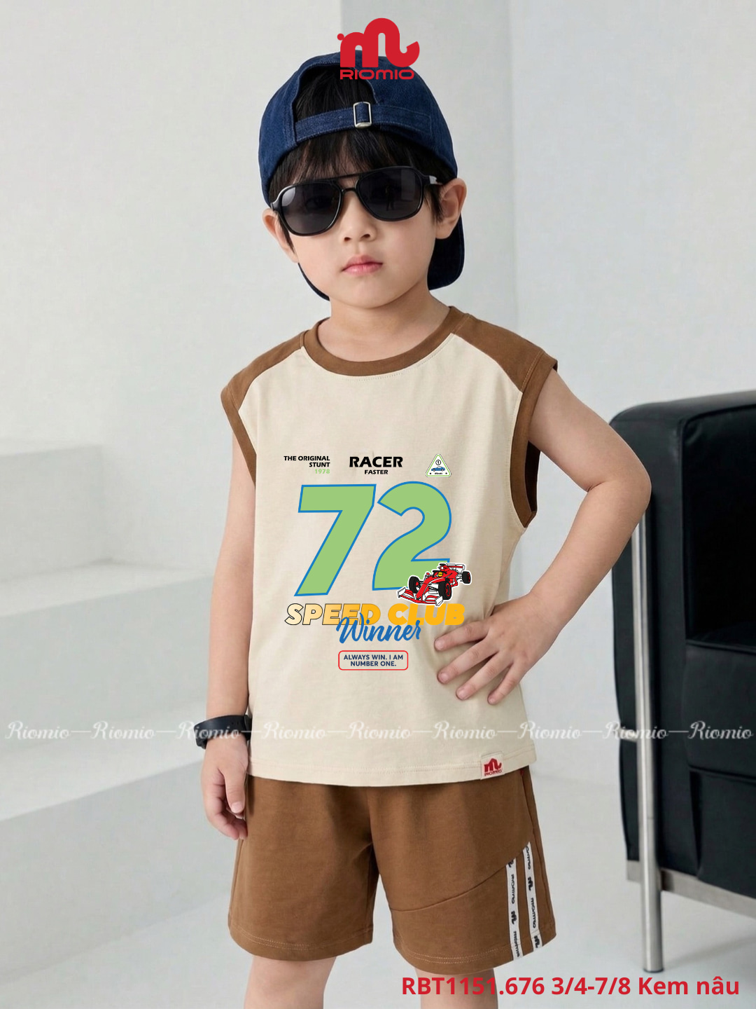 Bộ cotton bé trai sát nách (3-8 tuổi)