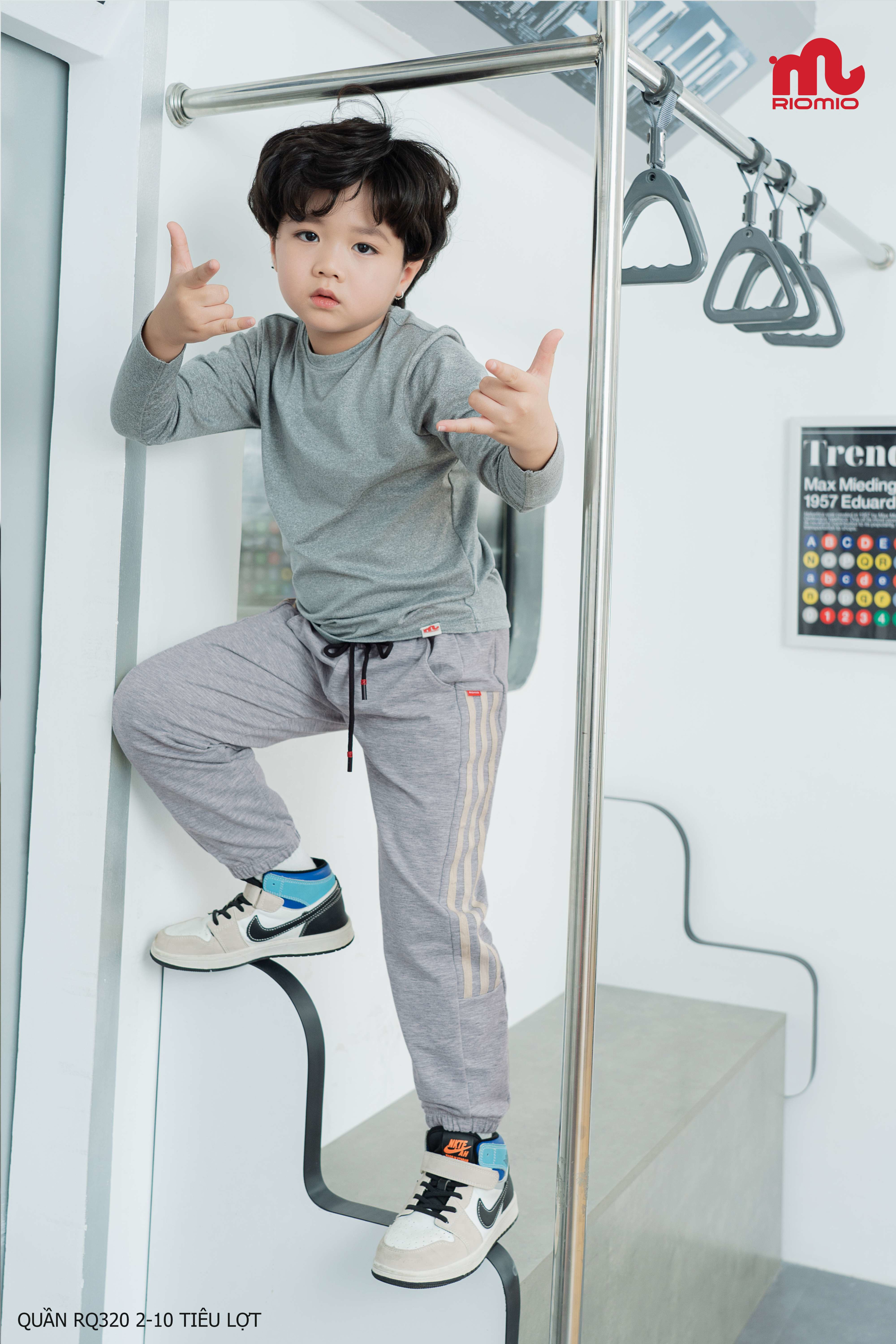 Quần nỉ da cá phối dây dệt bé trai, bé gái 2–7 tuổi