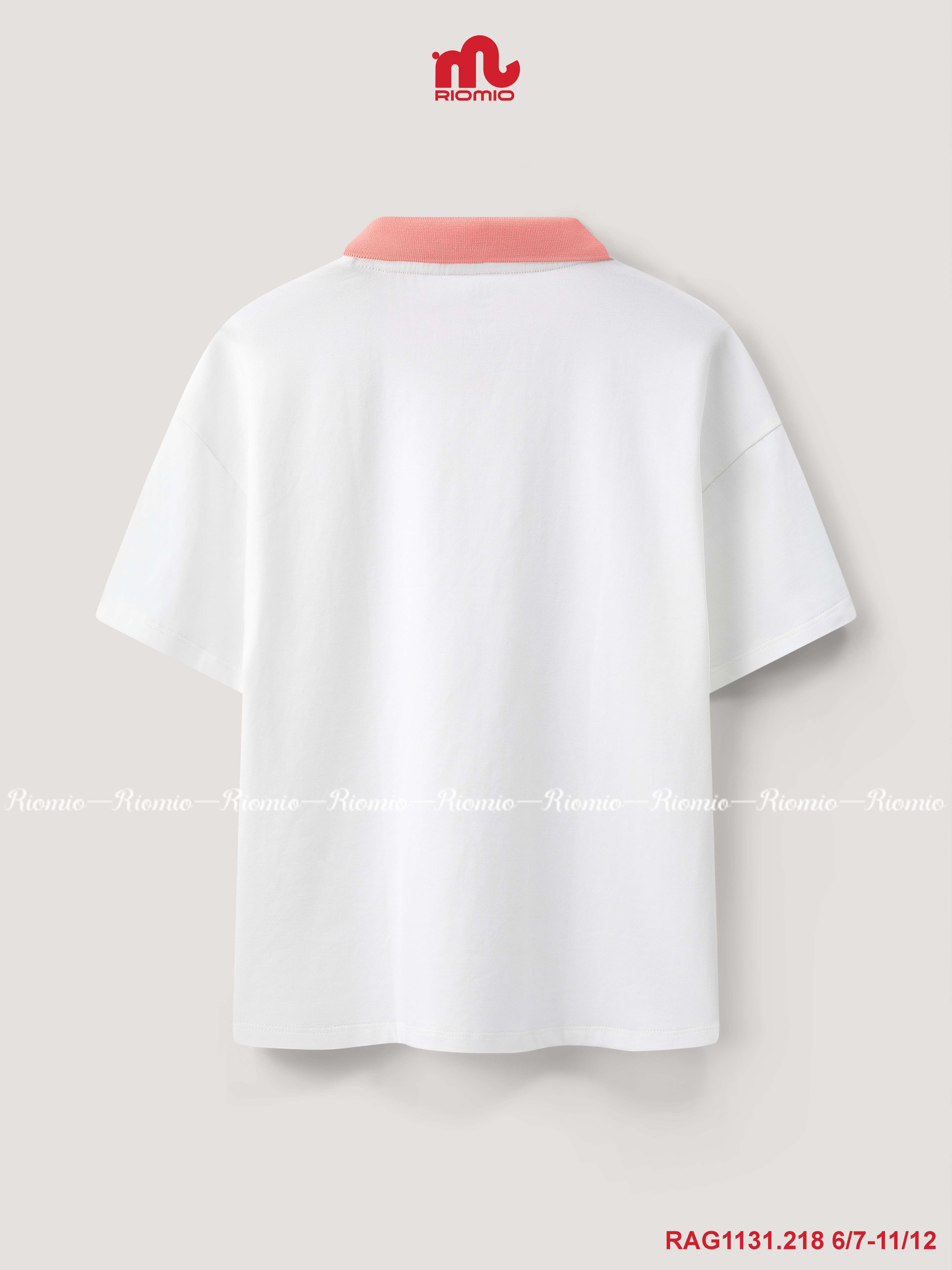 Áo polo cotton in hình bé gái 6–12 tuổi