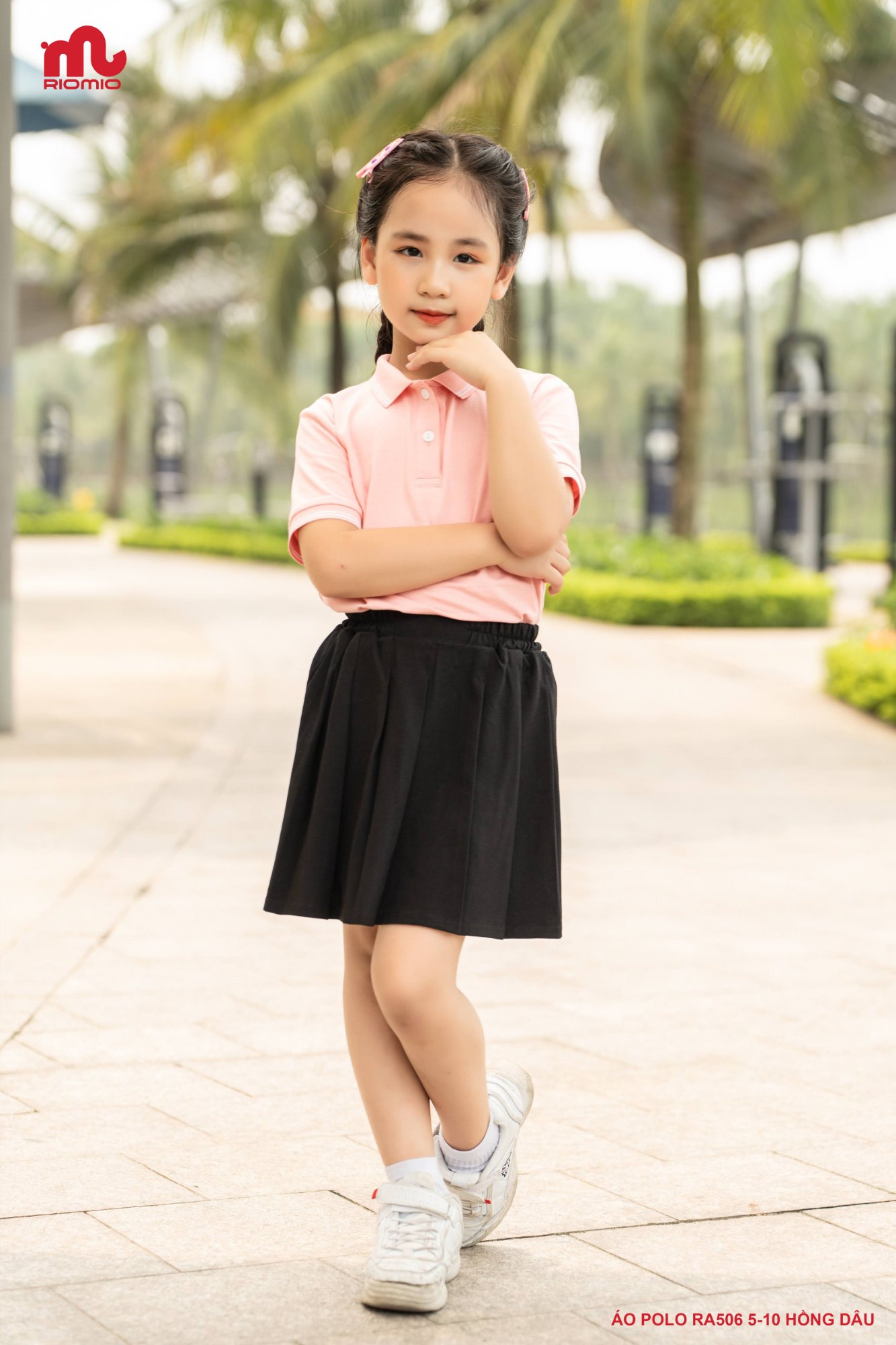 Áo polo Linda cotton co giãn 4 chiều bé gái size 7/8