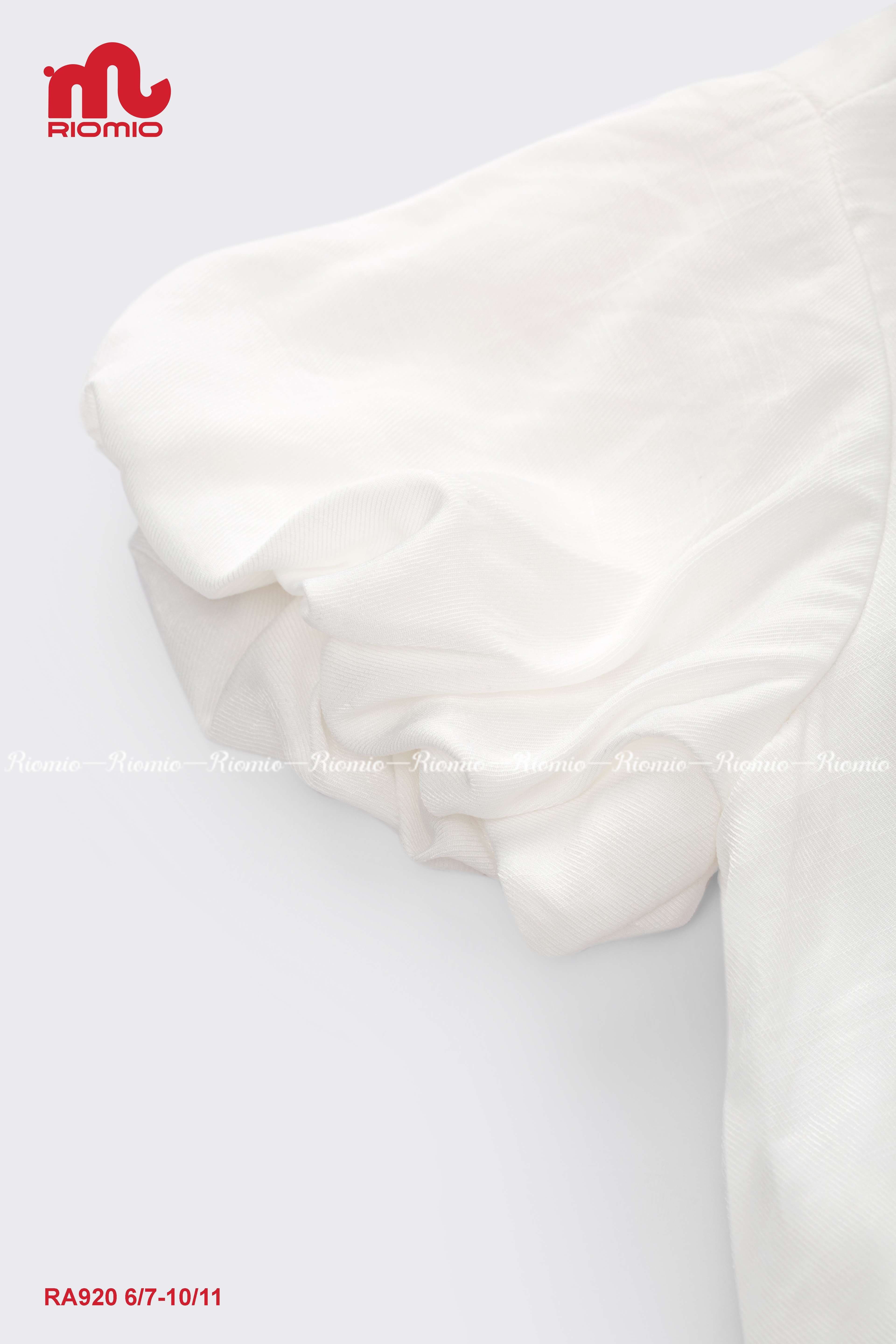 Áo sơ mi cộc tay cổ ren thêu Milky bé gái 7–10 tuổi