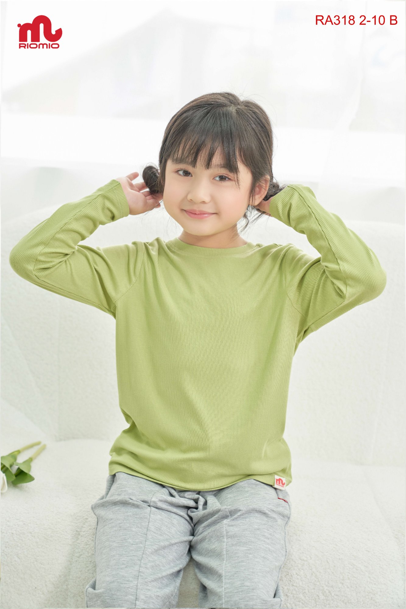 Áo giữ nhiệt cotton tăm Mila bé gái size 3/4