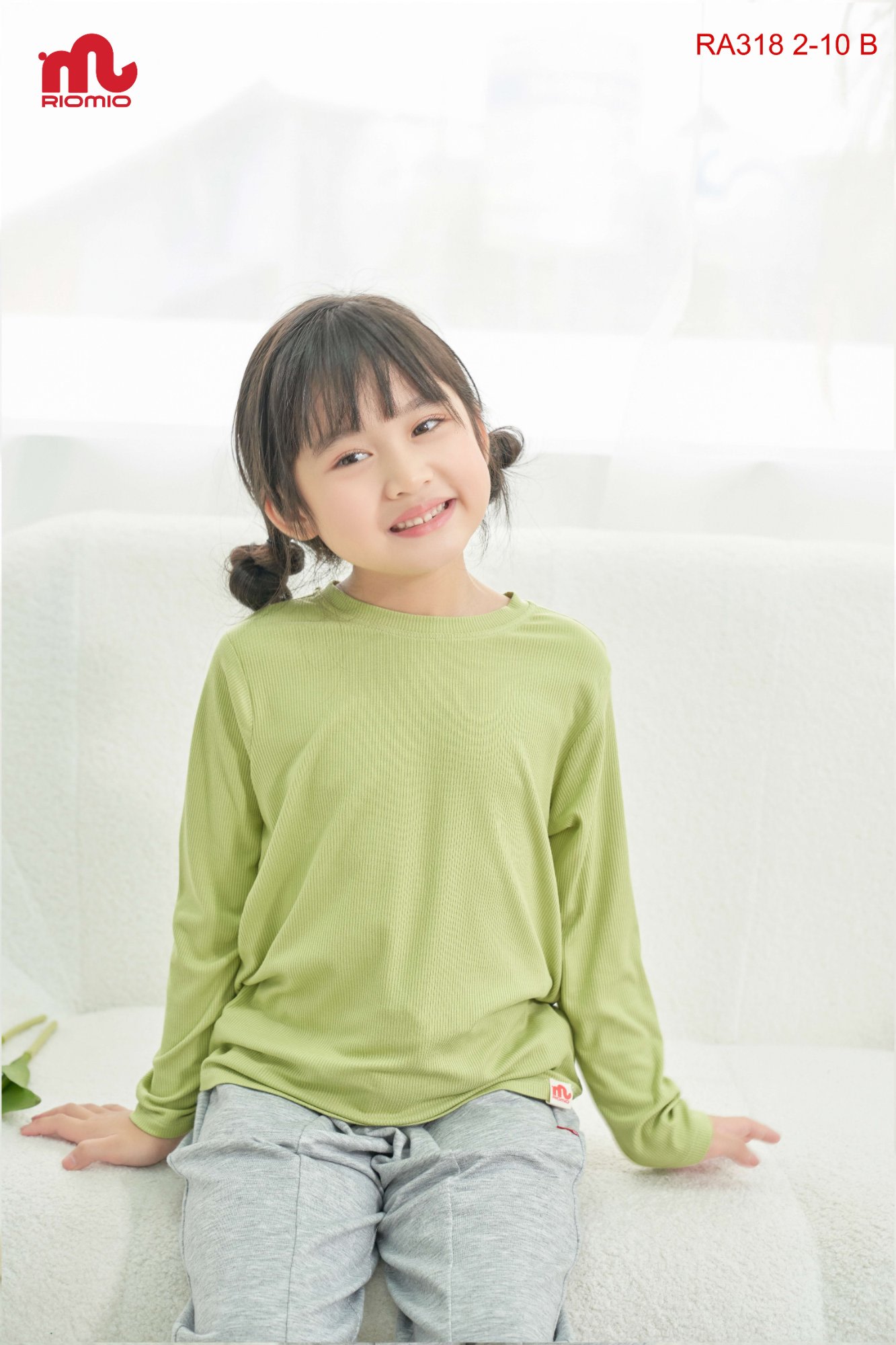 Áo giữ nhiệt cotton tăm Mila bé gái size 3/4