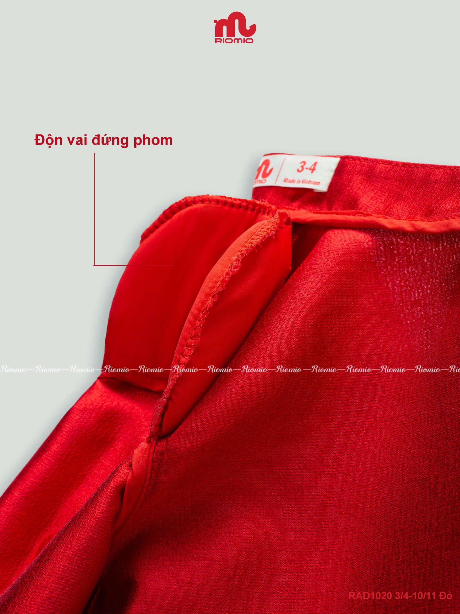 Áo dài Hưng Long tacta phối gấm cá chép hoa đào cho bé size 3/4